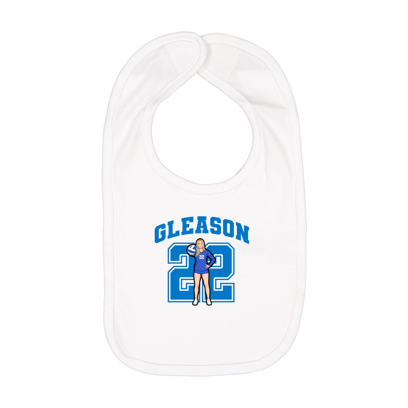 Infant Bib — Number in White