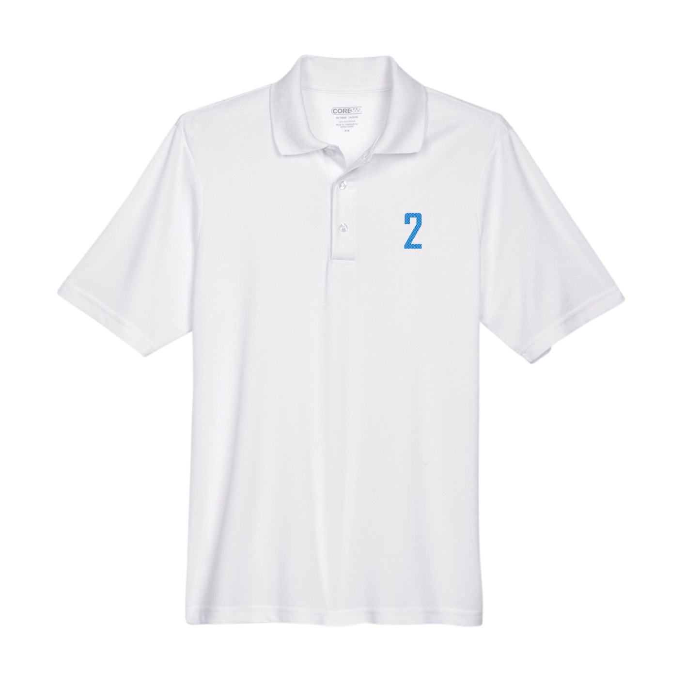 Performance Polo — Front Shirsy in White
