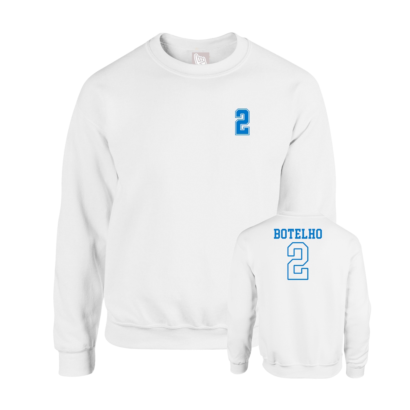 Fleece Crew — Chest Back in White