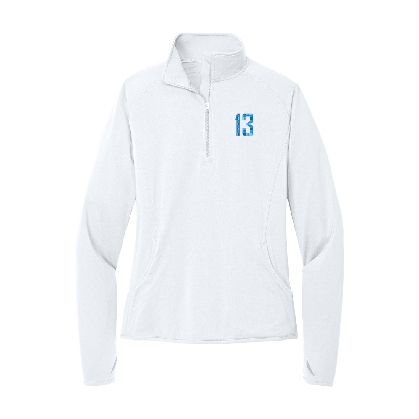 Women's Q-Zip Pullover — Front Shirsy in White