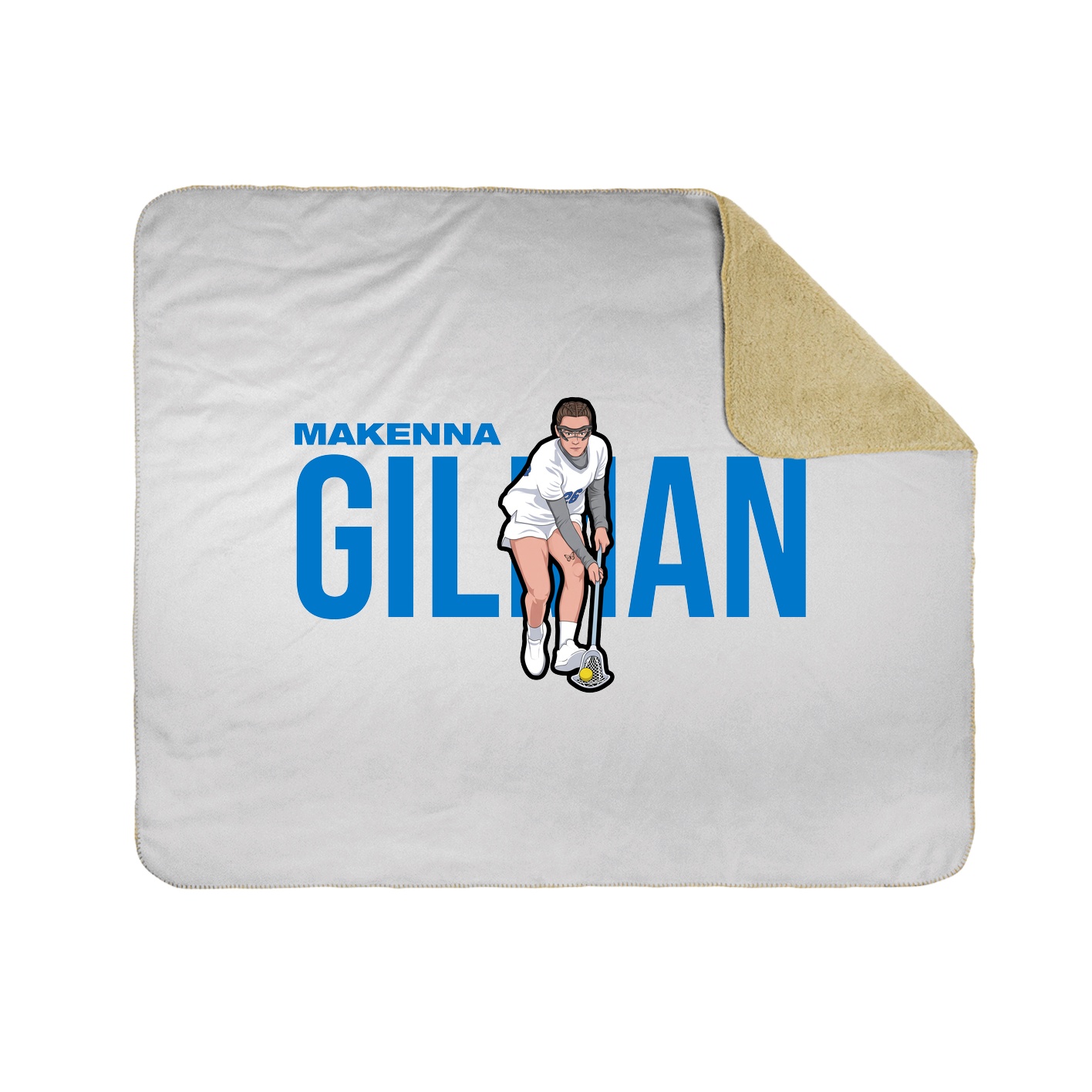 Throw Blanket — Player Name in White