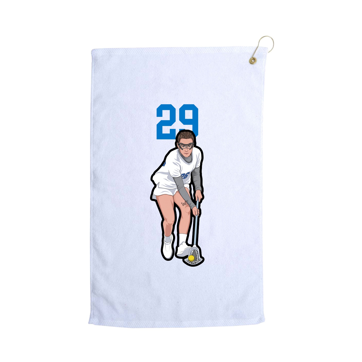 Golf Towel — Number Top in White