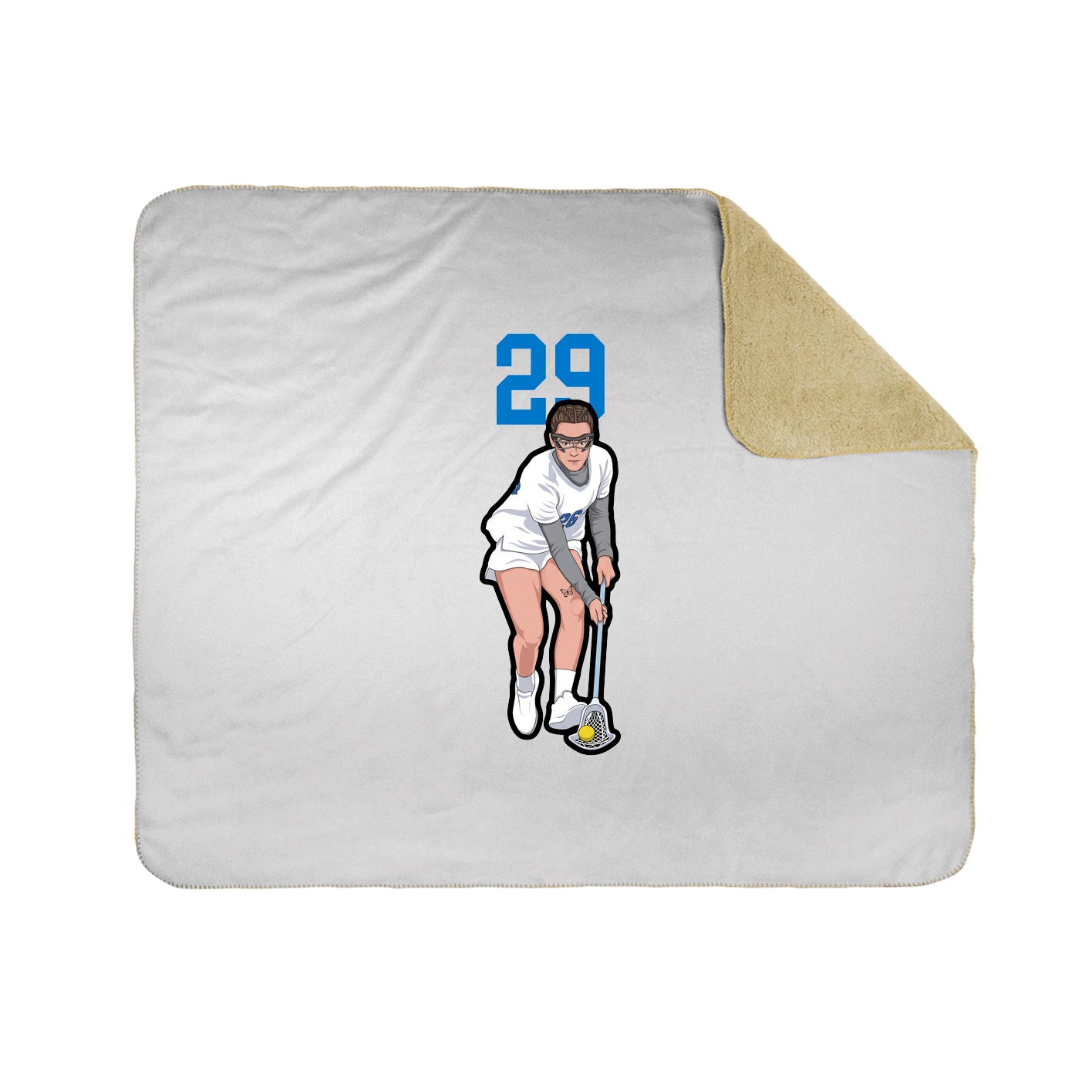 Throw Blanket — Number Top in White