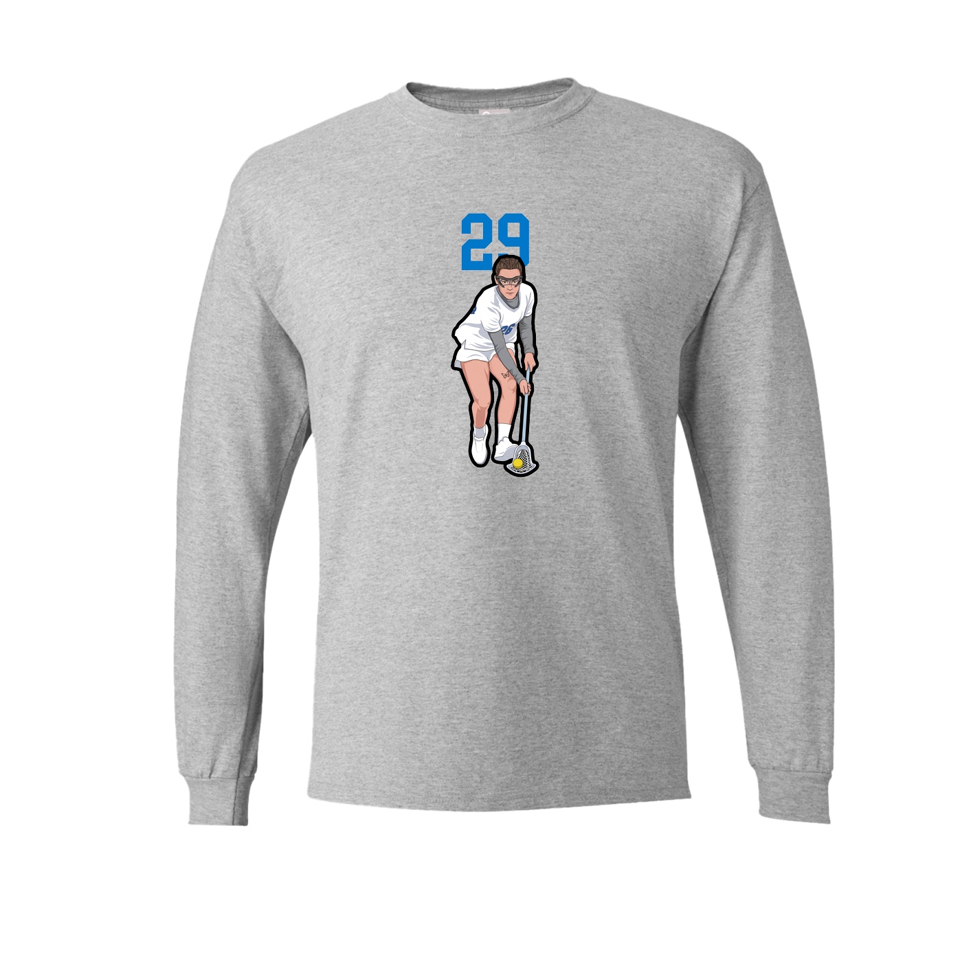 Long Sleeve Tee — Number Top in Grey
