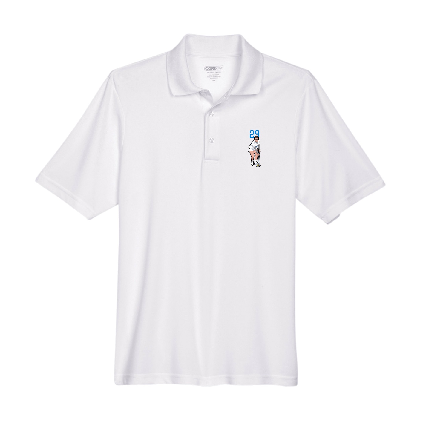 Performance Polo — Number Top in White