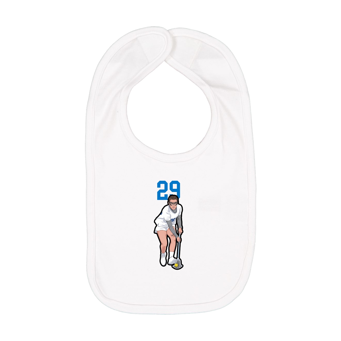 Infant Bib — Number Top in White