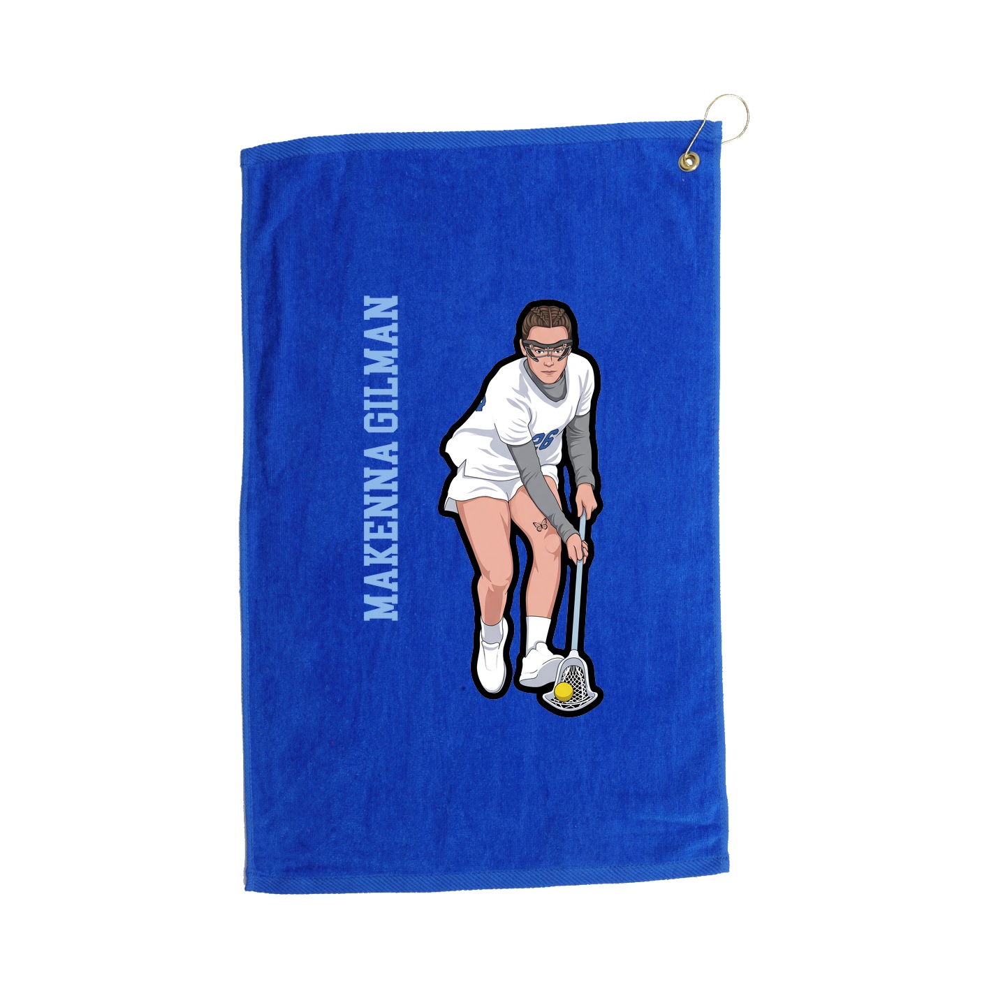 Golf Towel — Name Vertical in Royal