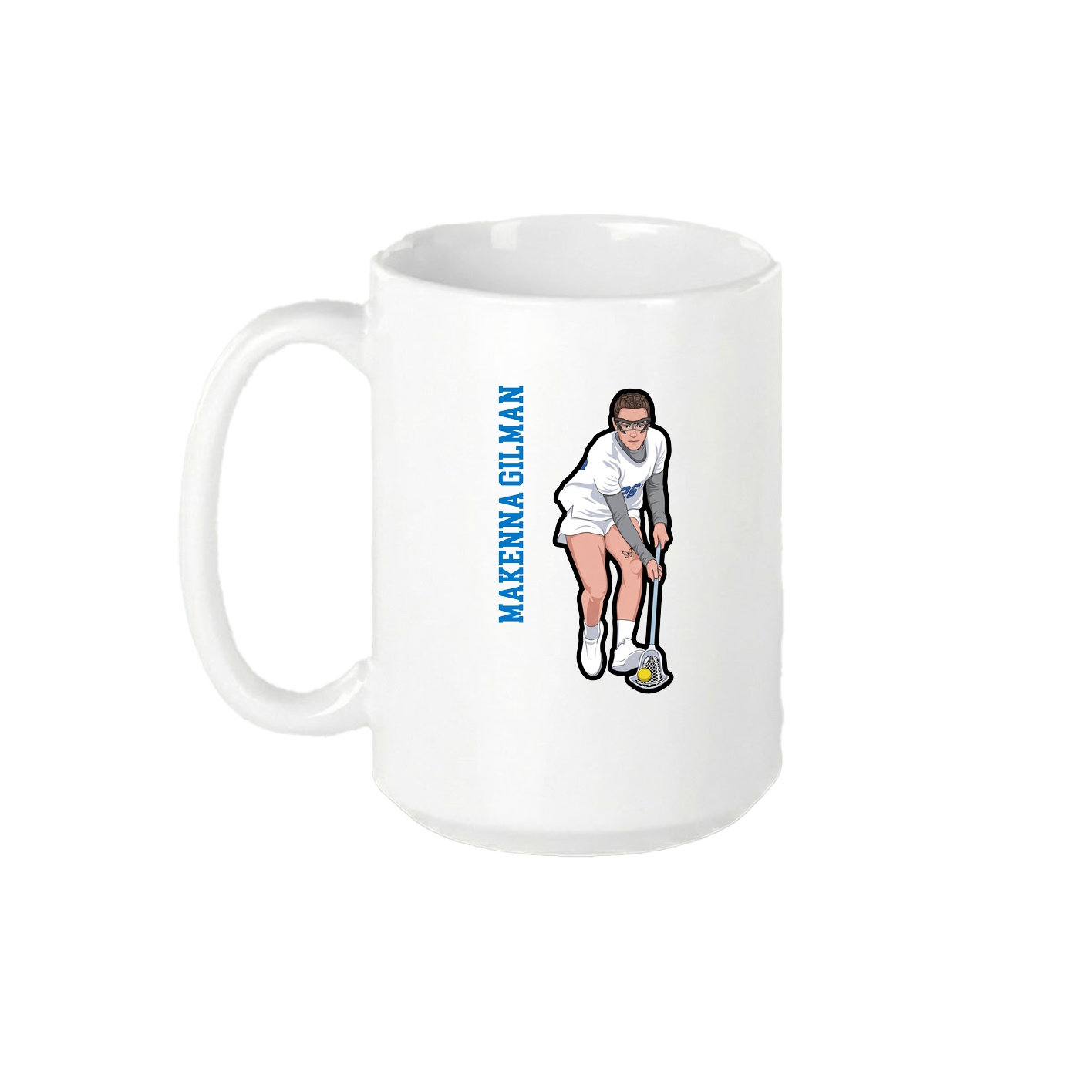 15oz Coffee Mug — Name Vertical in White