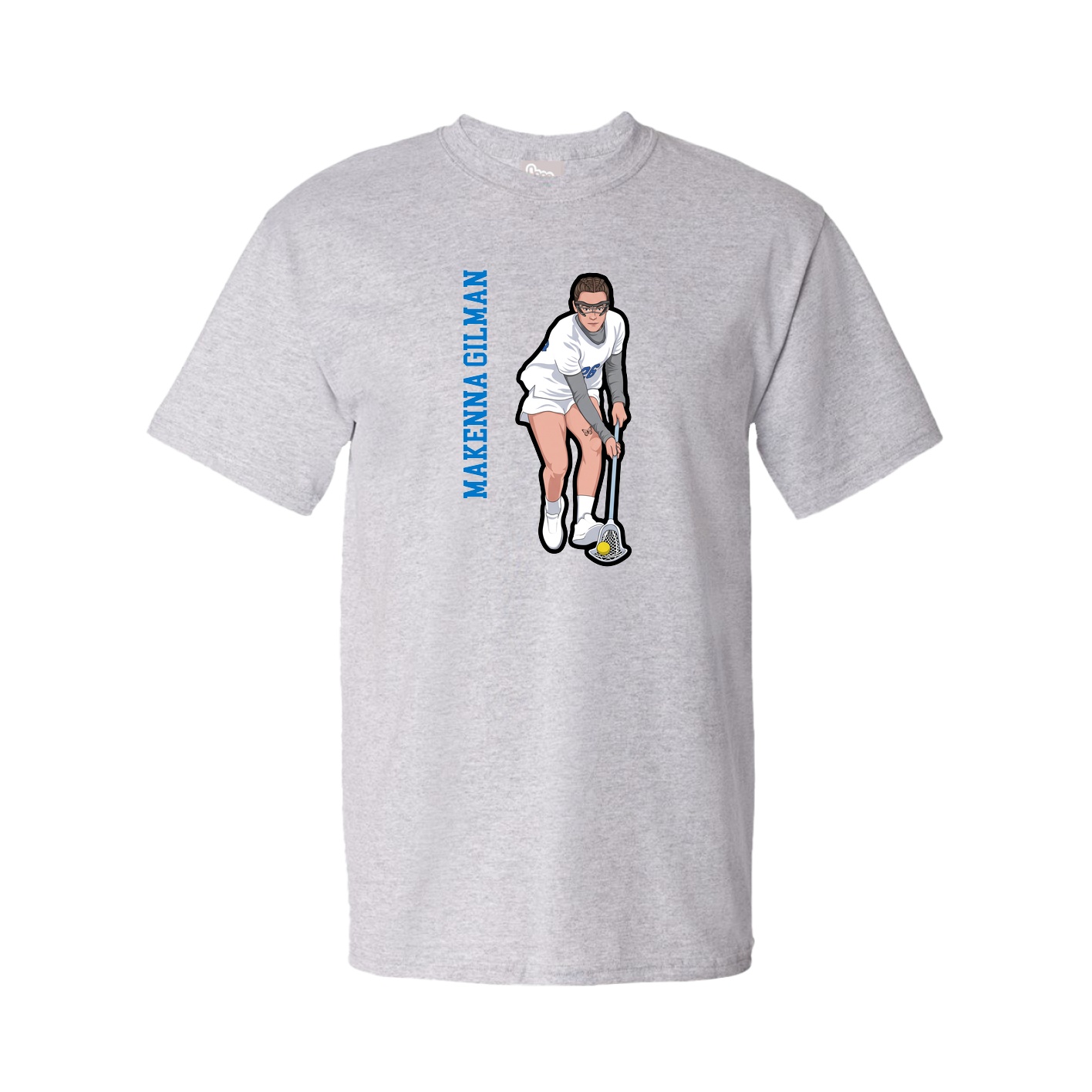 Tee — Name Vertical in Grey