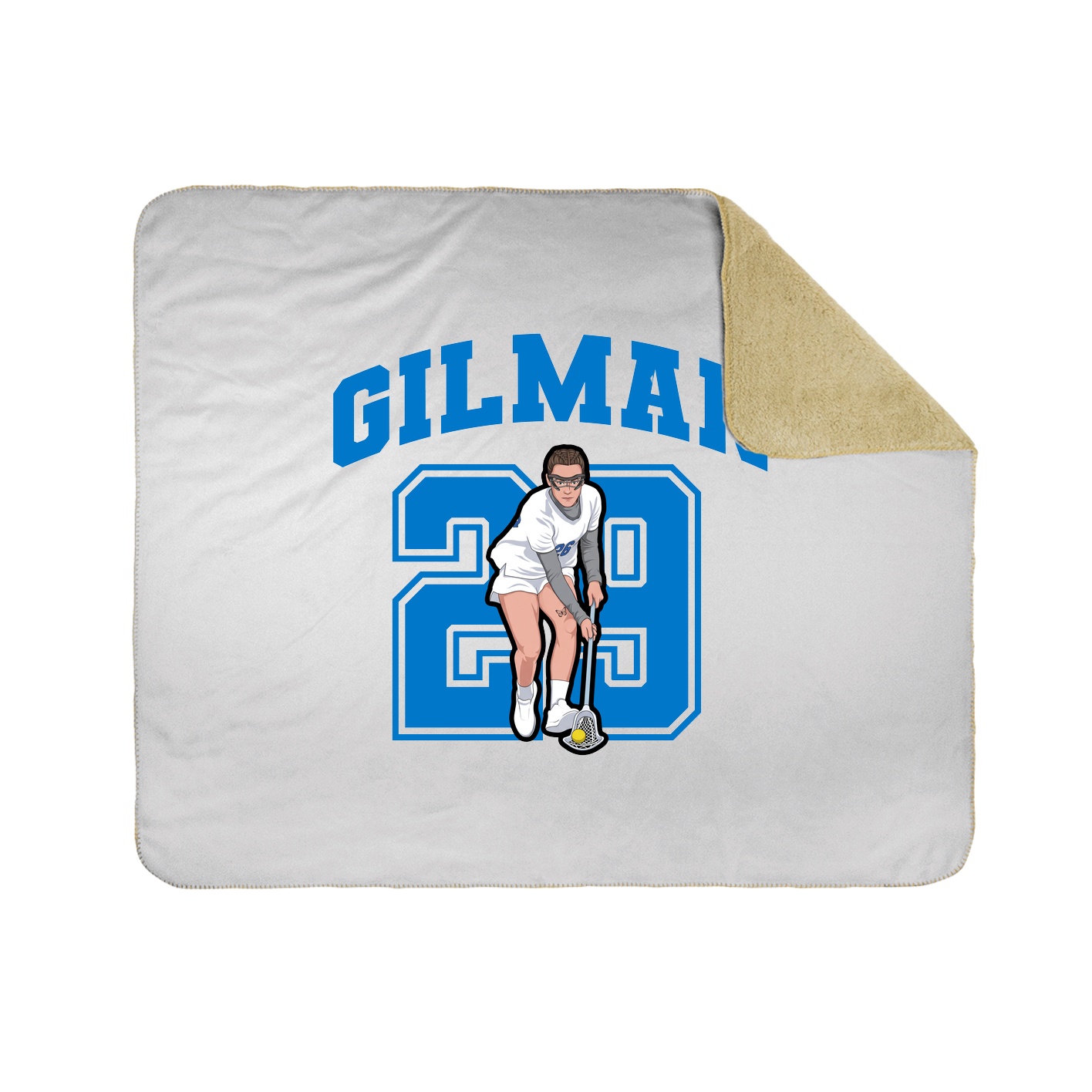 Throw Blanket — Number in White