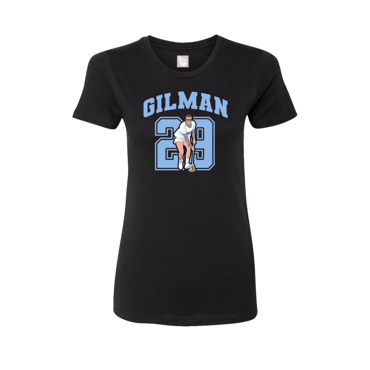 Fitted Women's Tee — Number in Black