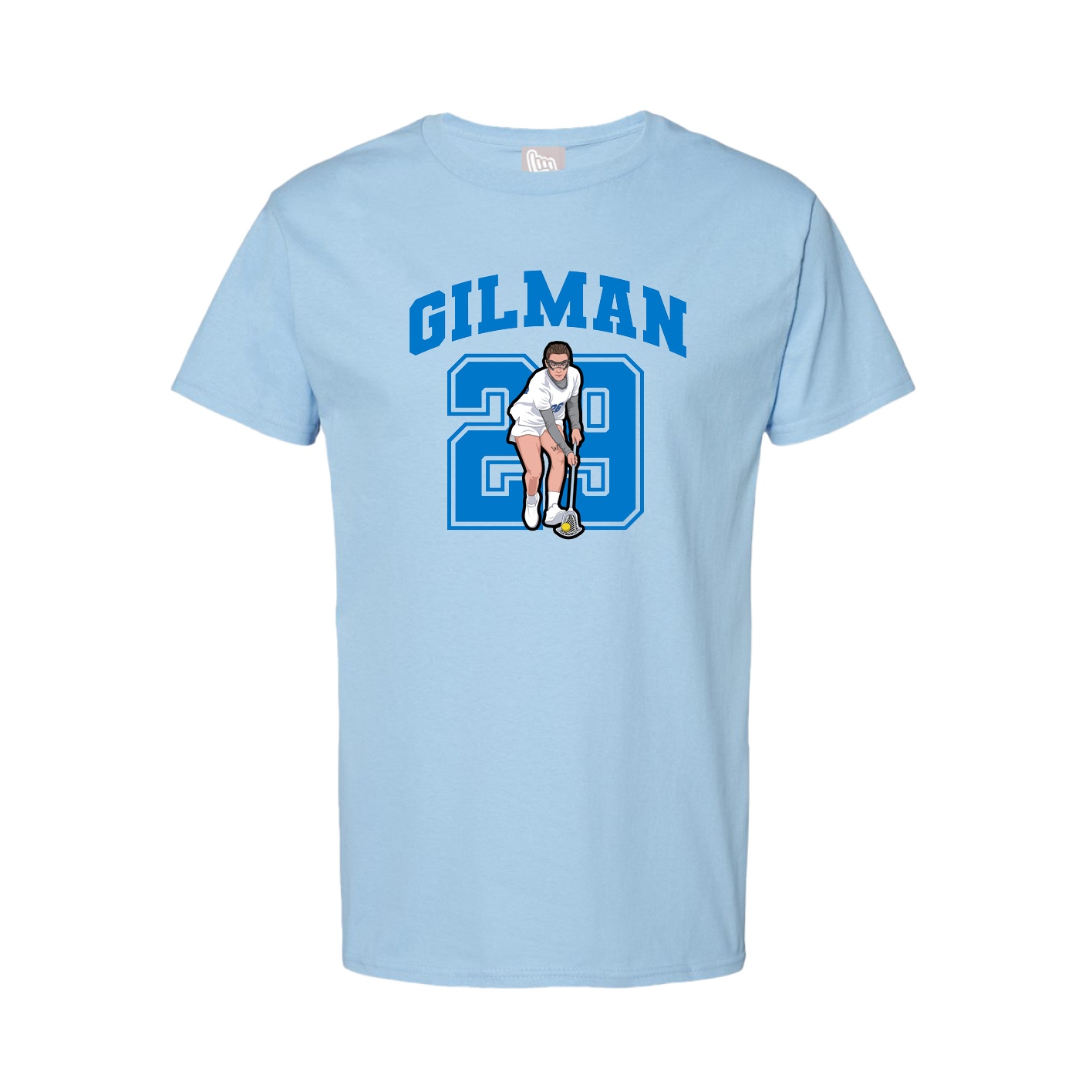 Youth Tee — Number in Light Blue