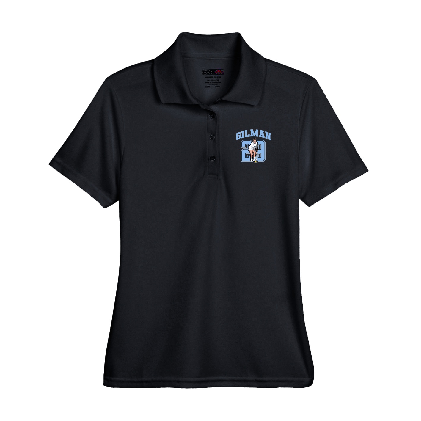 Performance Polo — Number in Black