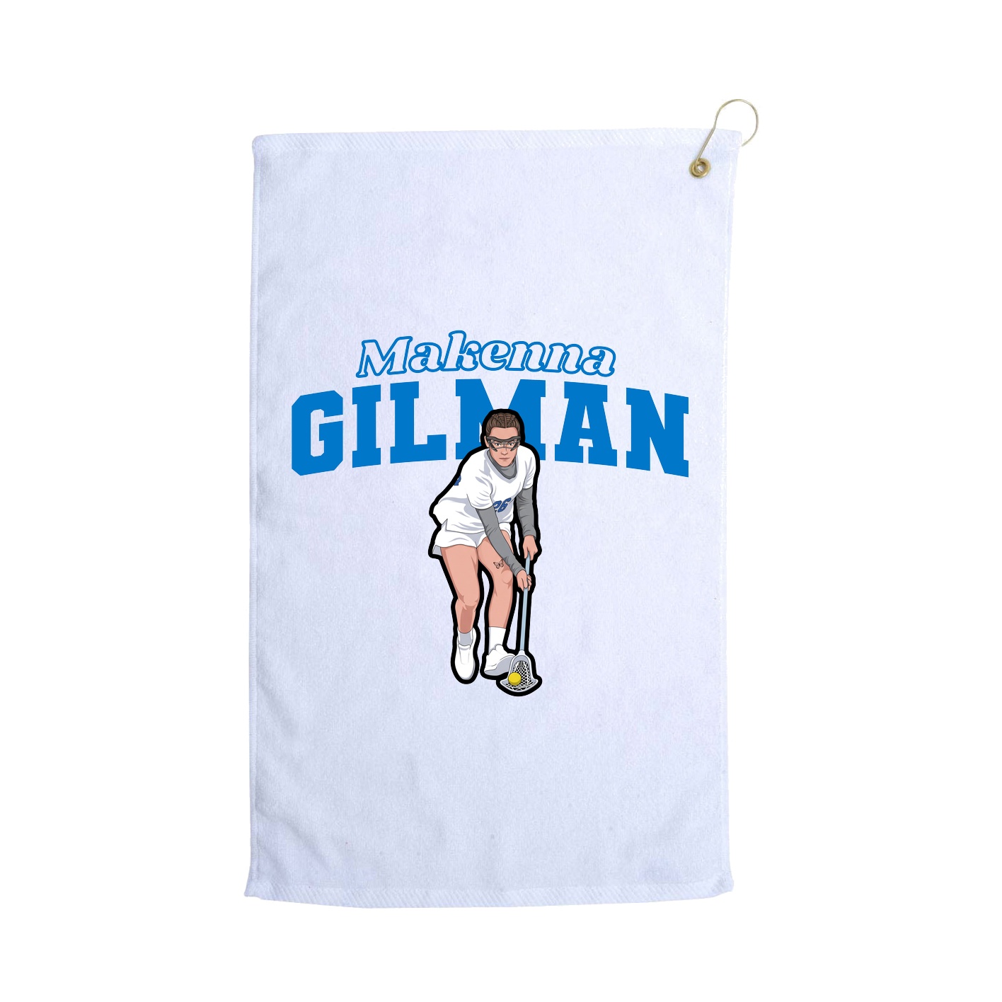 Golf Towel — Name Arch in White