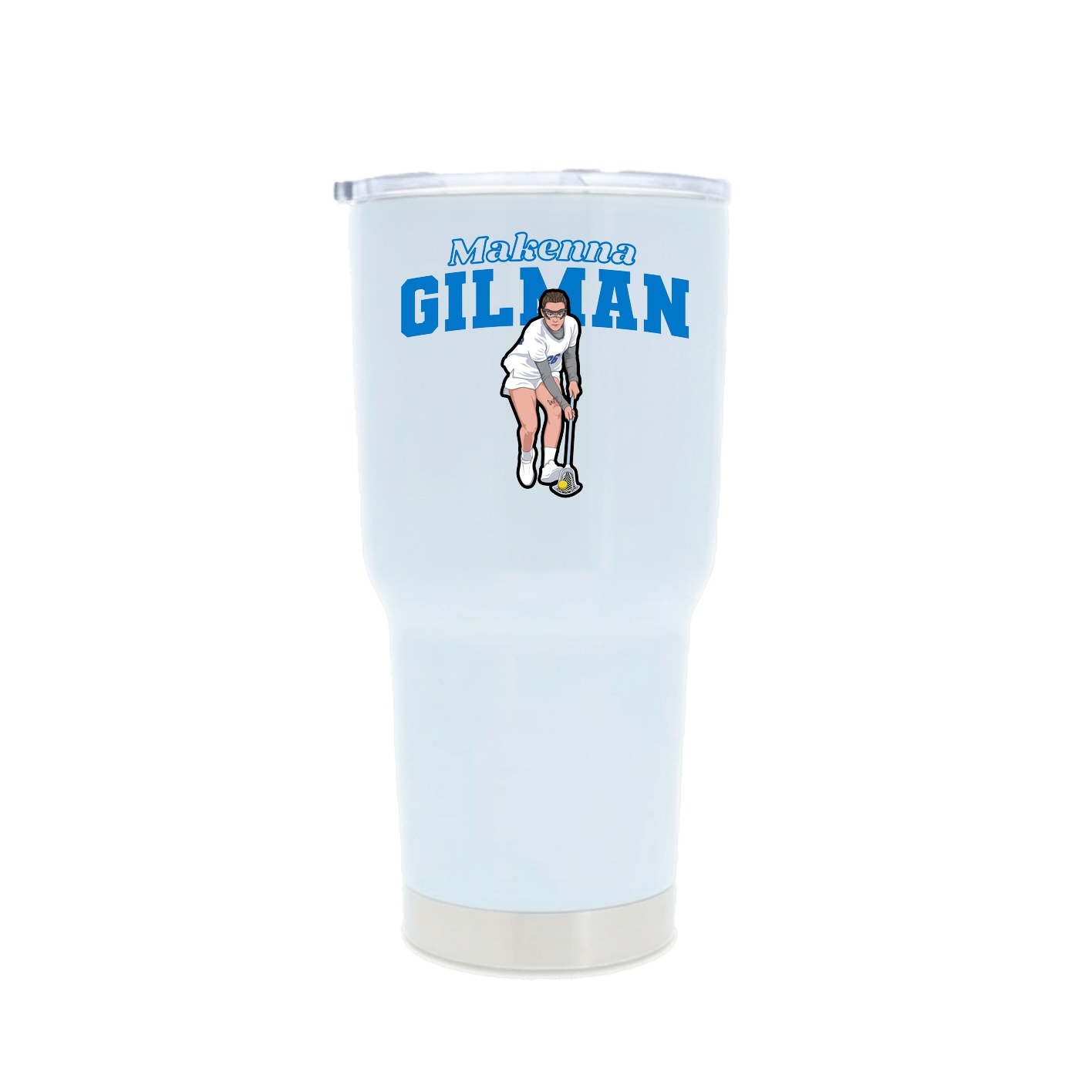 30oz Stainless Steel Tumbler — Name Arch in White
