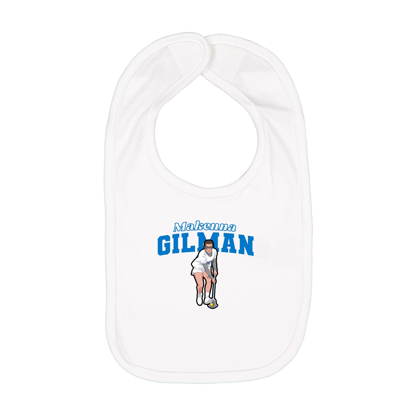 Infant Bib — Name Arch in White
