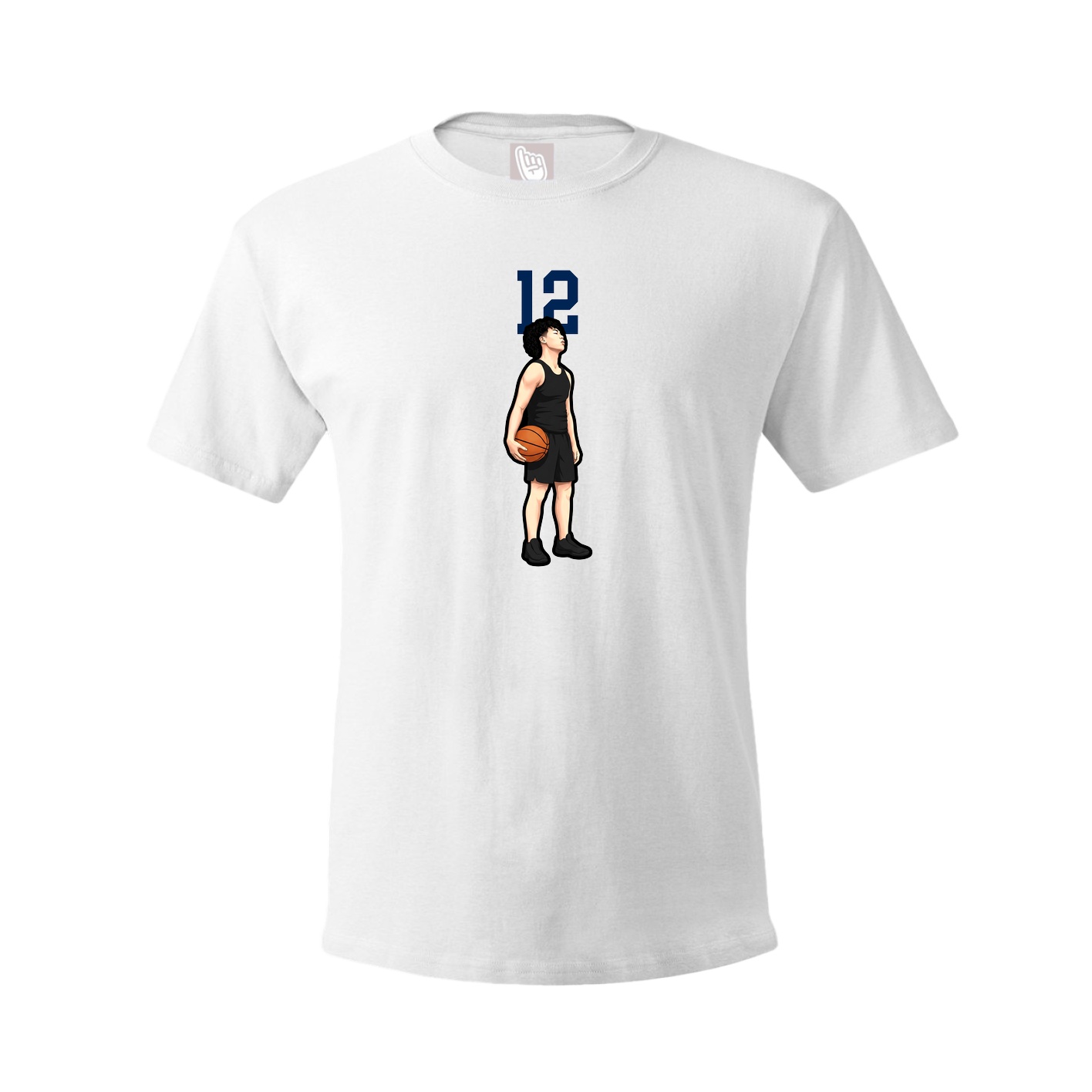 Youth Tee — Number Top in White