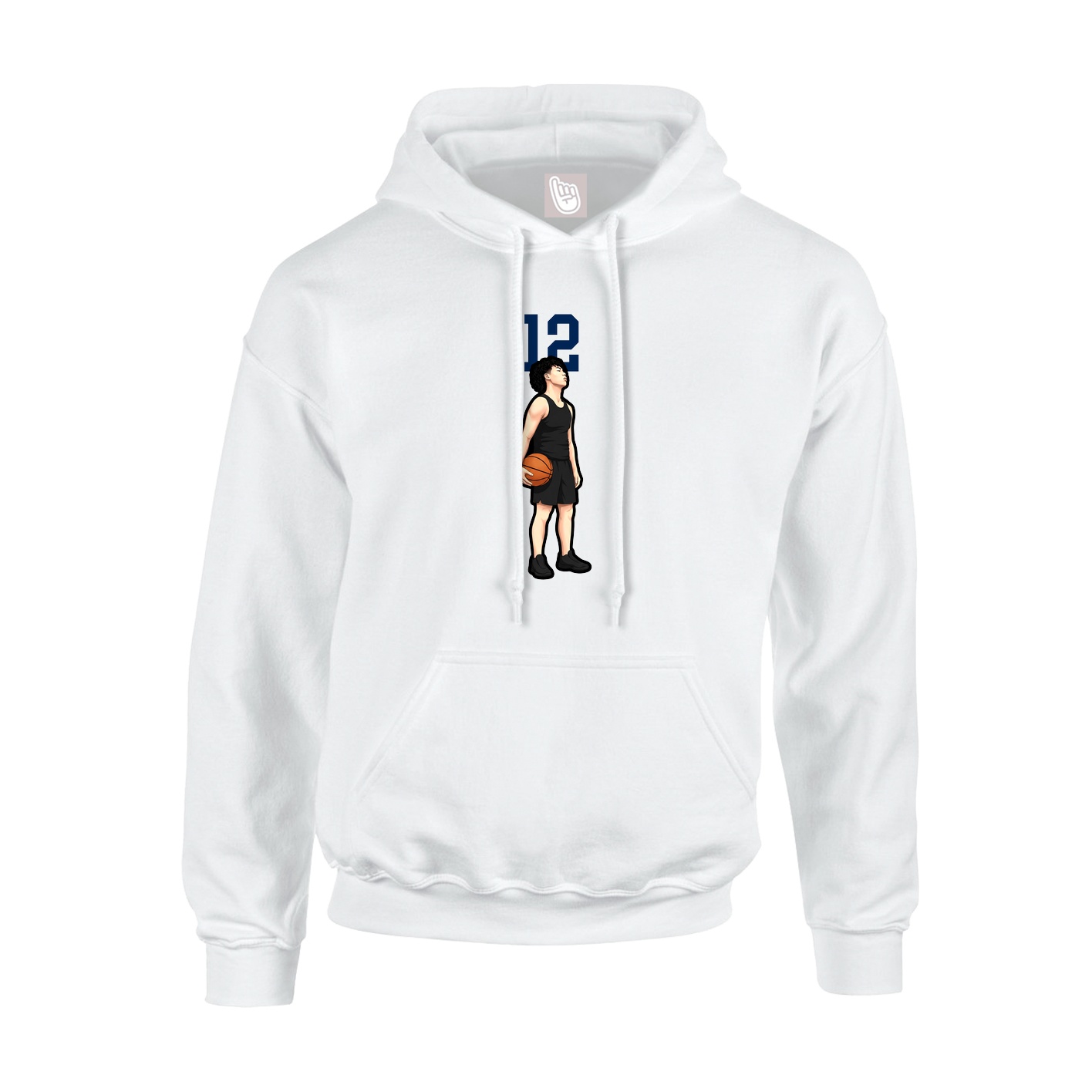 Hoodie — Number Top in White