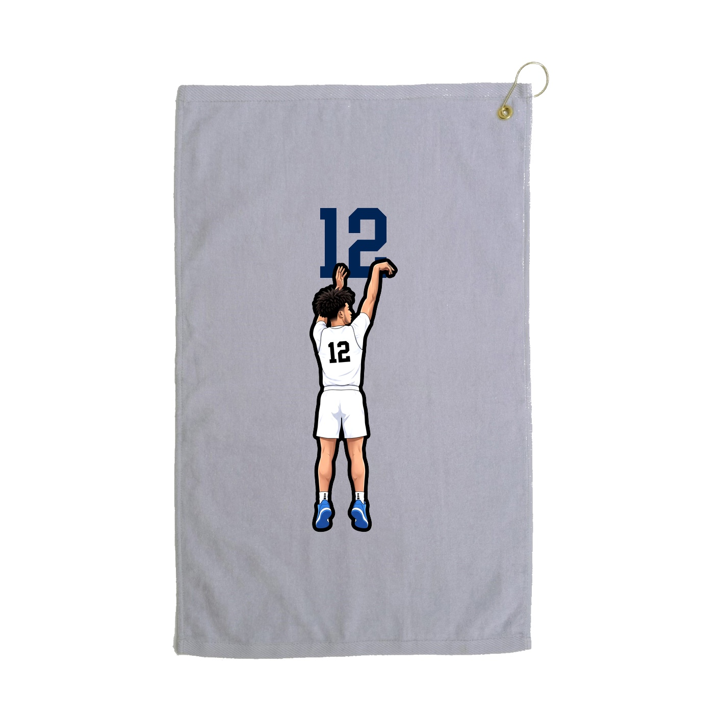 Golf Towel — Number Top in Grey