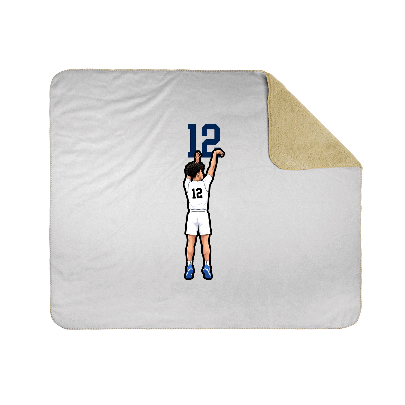 Throw Blanket — Number Top in White