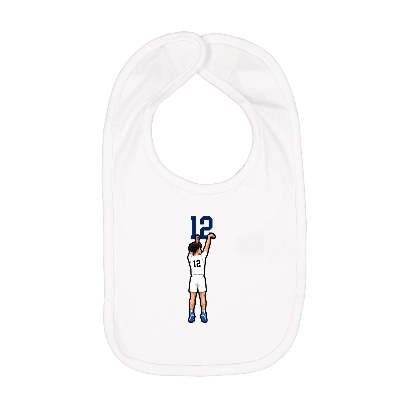 Infant Bib — Number Top in White