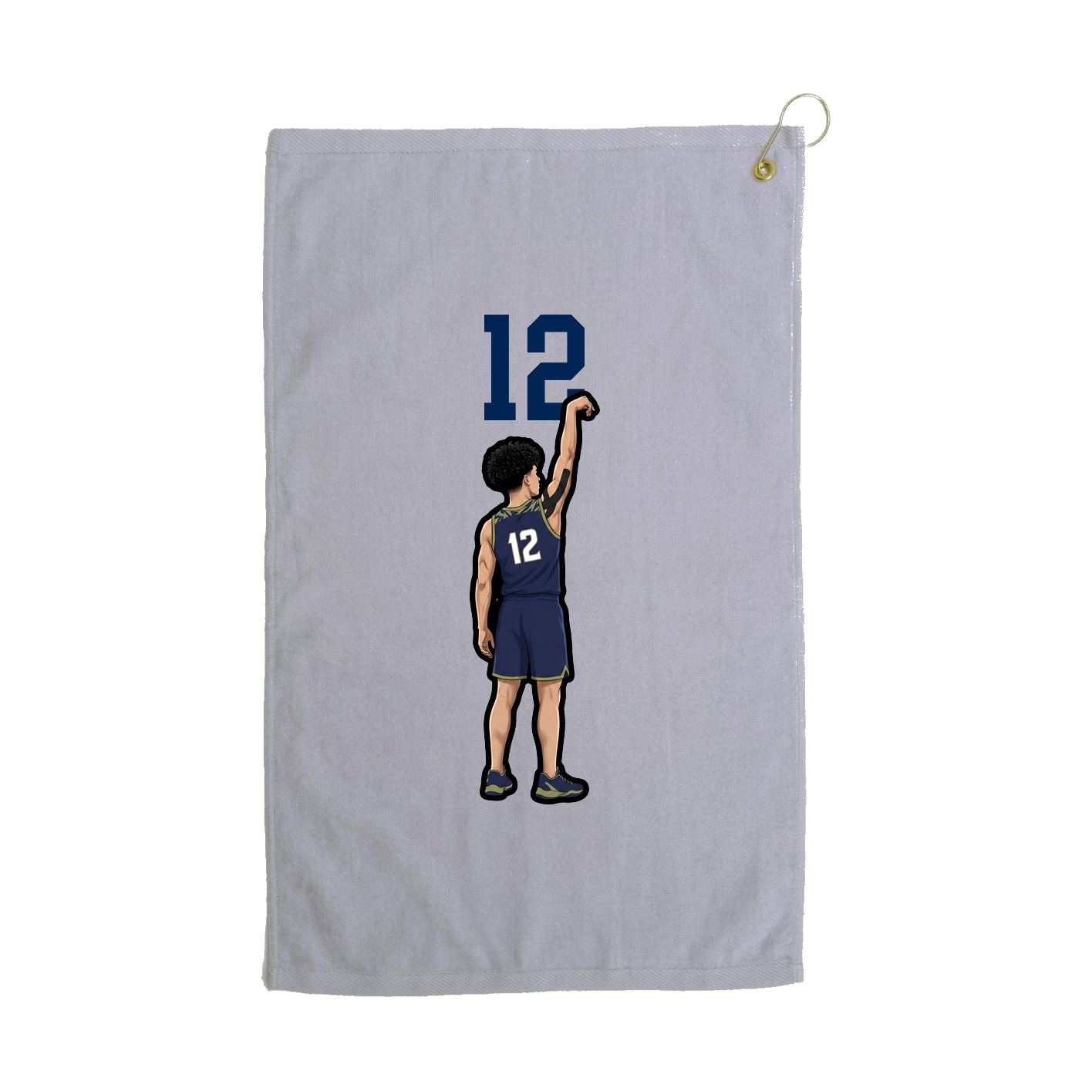 Golf Towel — Number Top in Grey