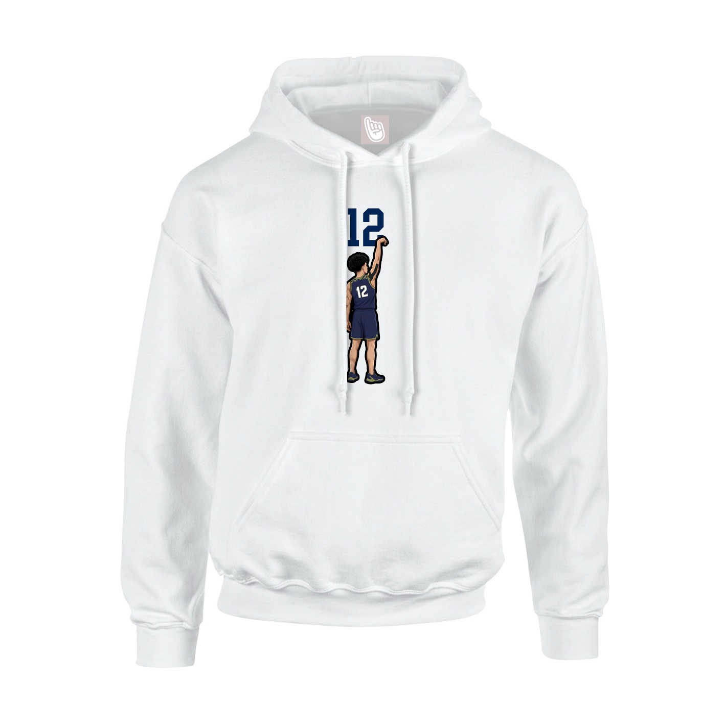 Youth Hoodie — Number Top in White