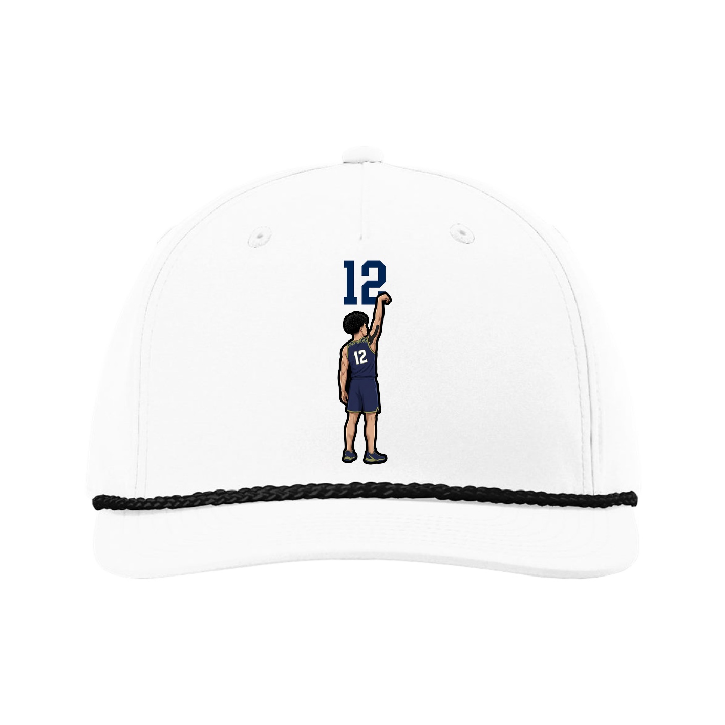 Five-Panel Classic Rope Cap — Number Top in White