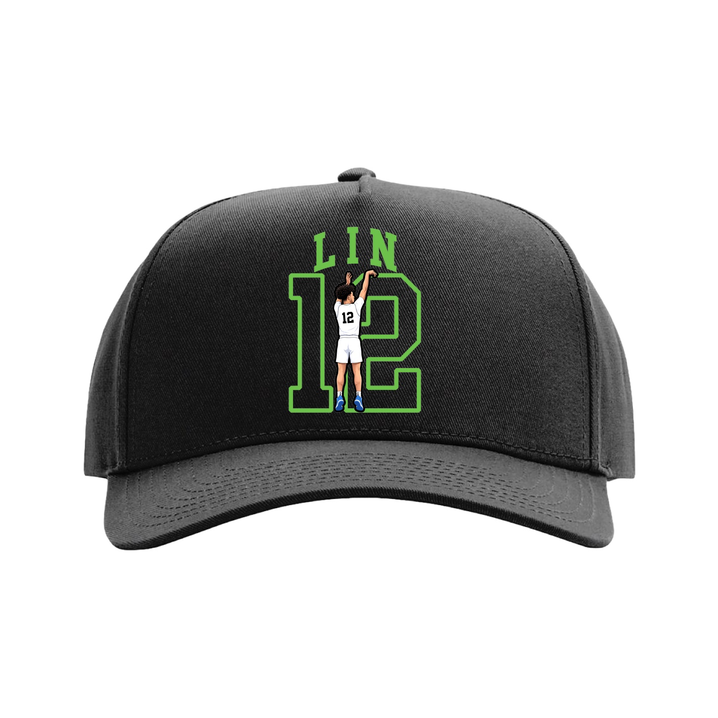 Full Fabric Five-Panel Champ Cap — Shirsey in Black