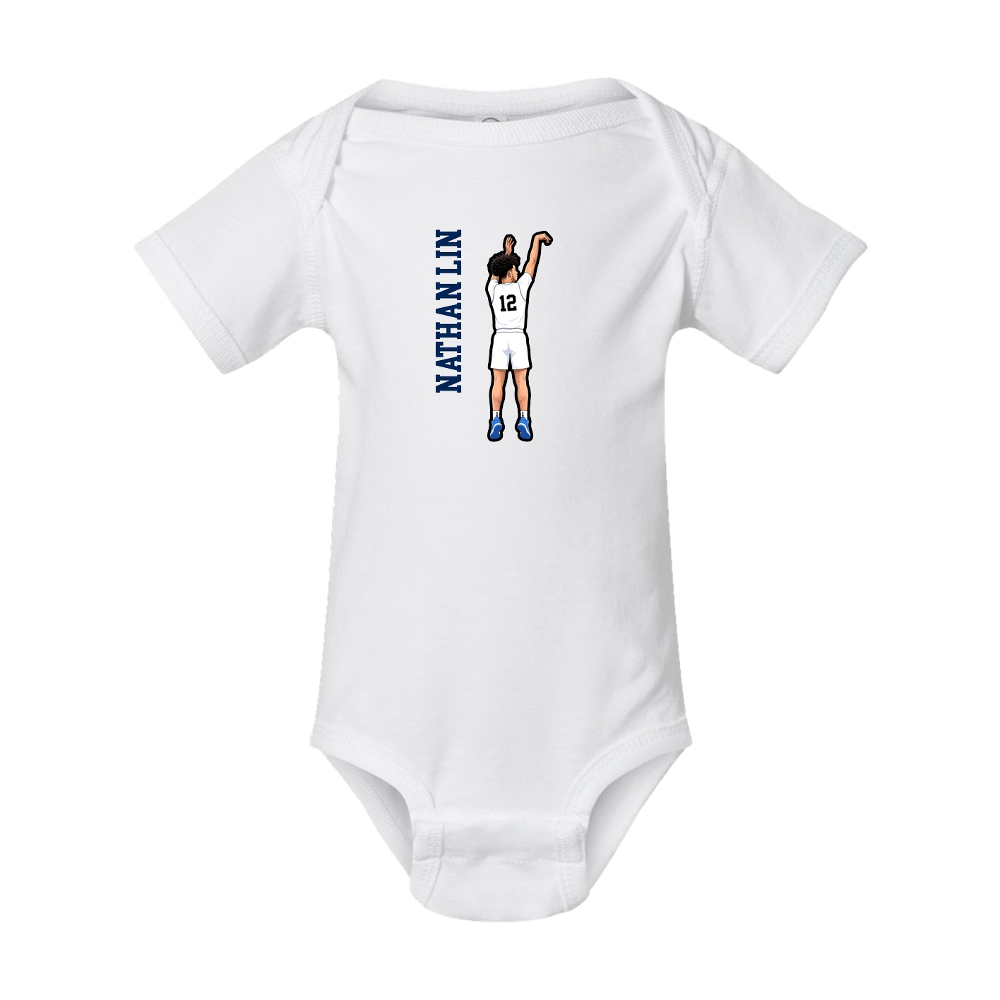 Baby Onesie — Name Vertical in White