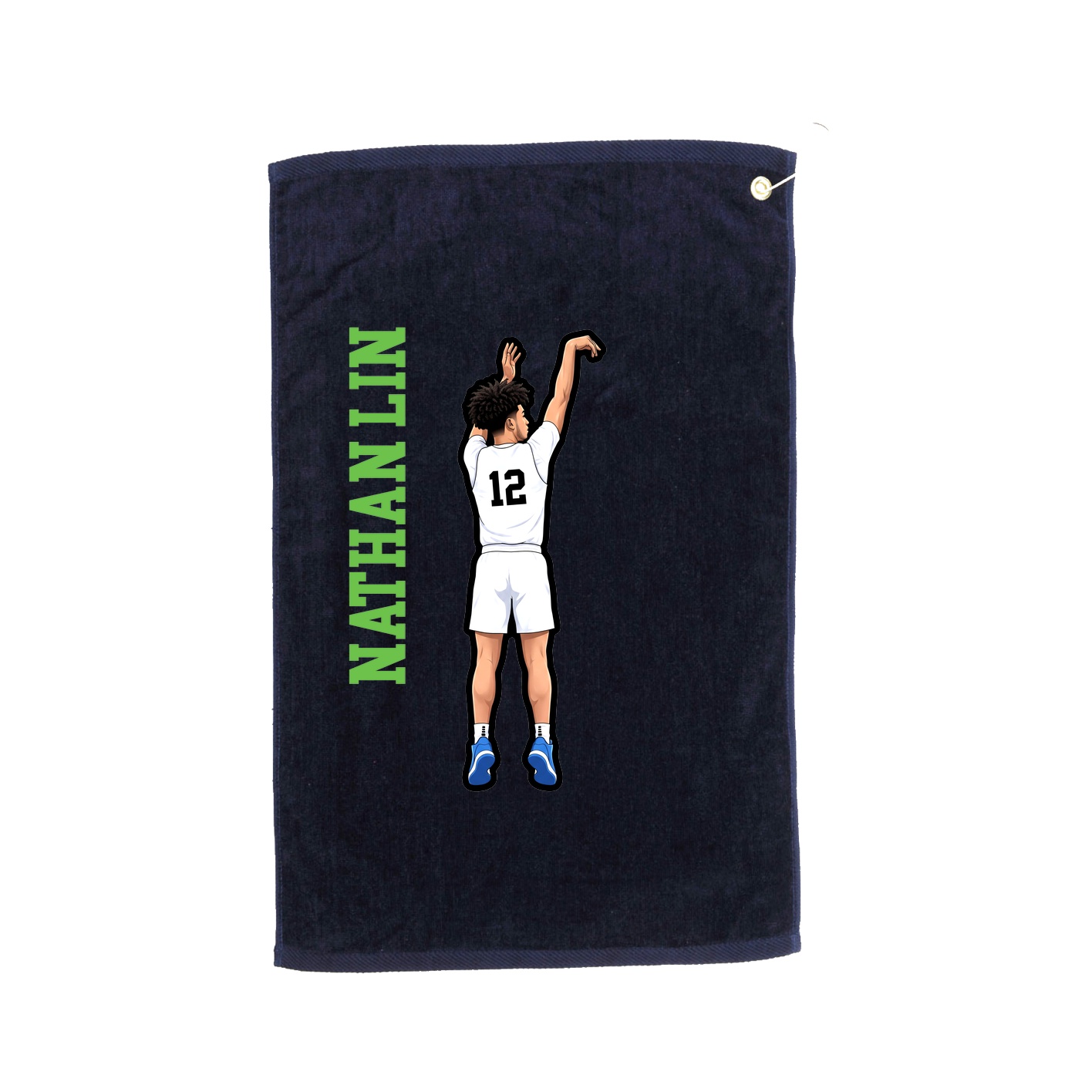 Golf Towel — Name Vertical in Navy