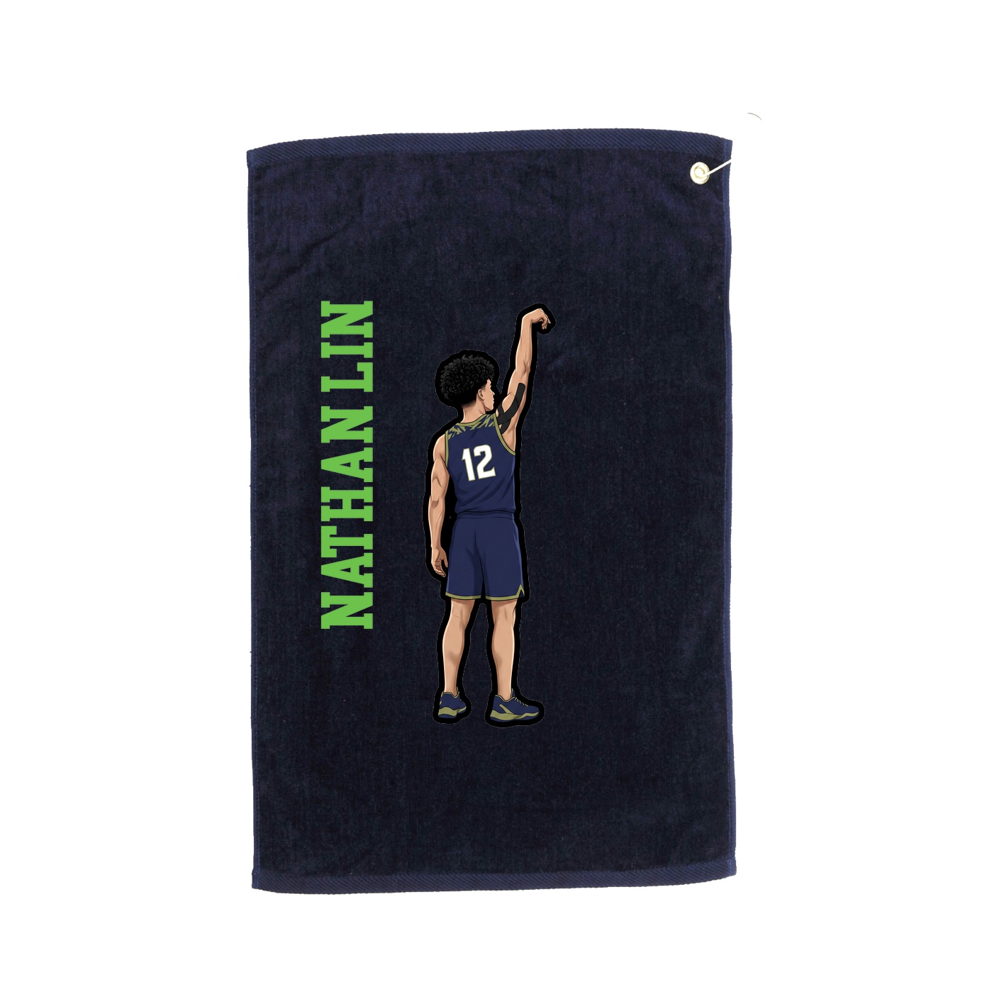 Golf Towel — Name Vertical in Navy