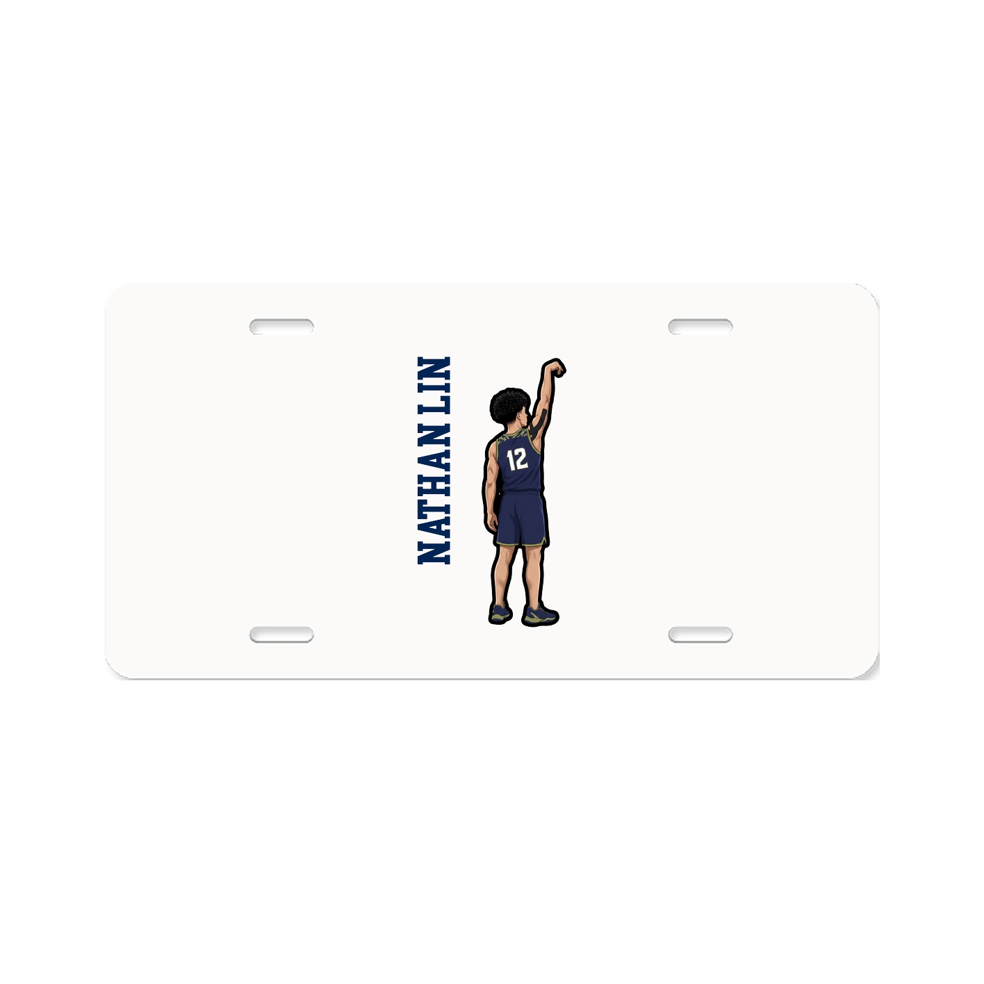 License Plate — Name Vertical in Classic