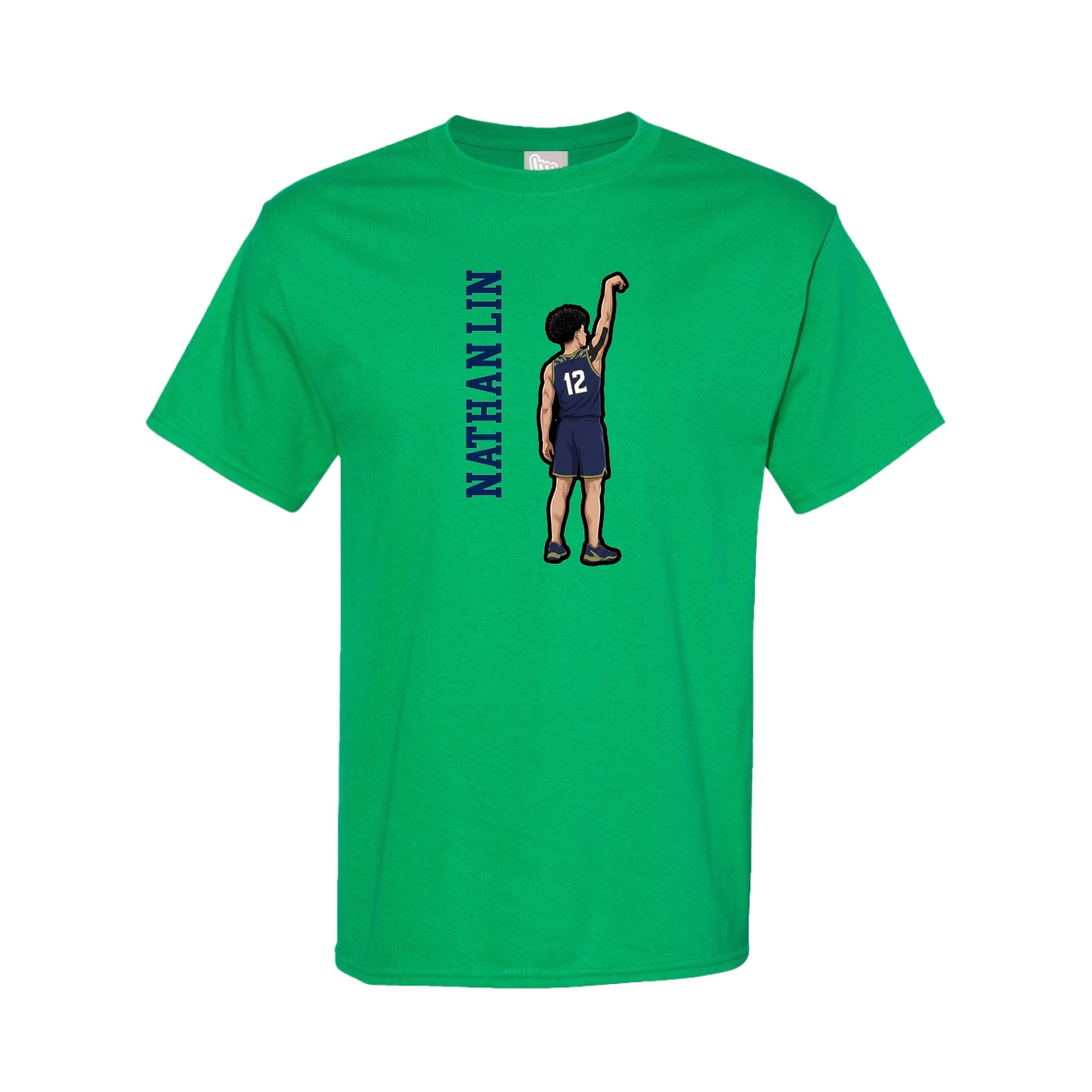 Tee — Name Vertical in Green