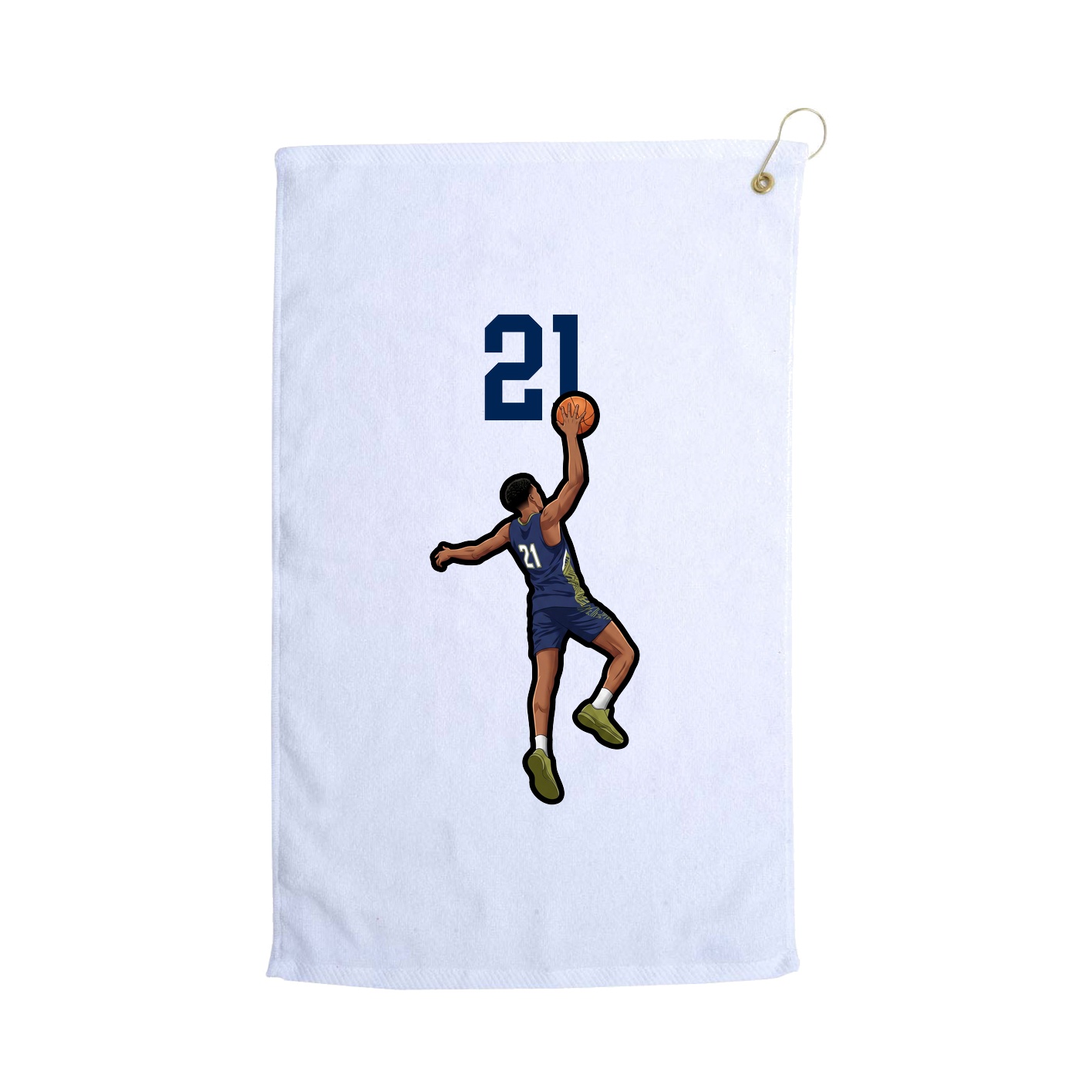 Golf Towel — Number Top in White