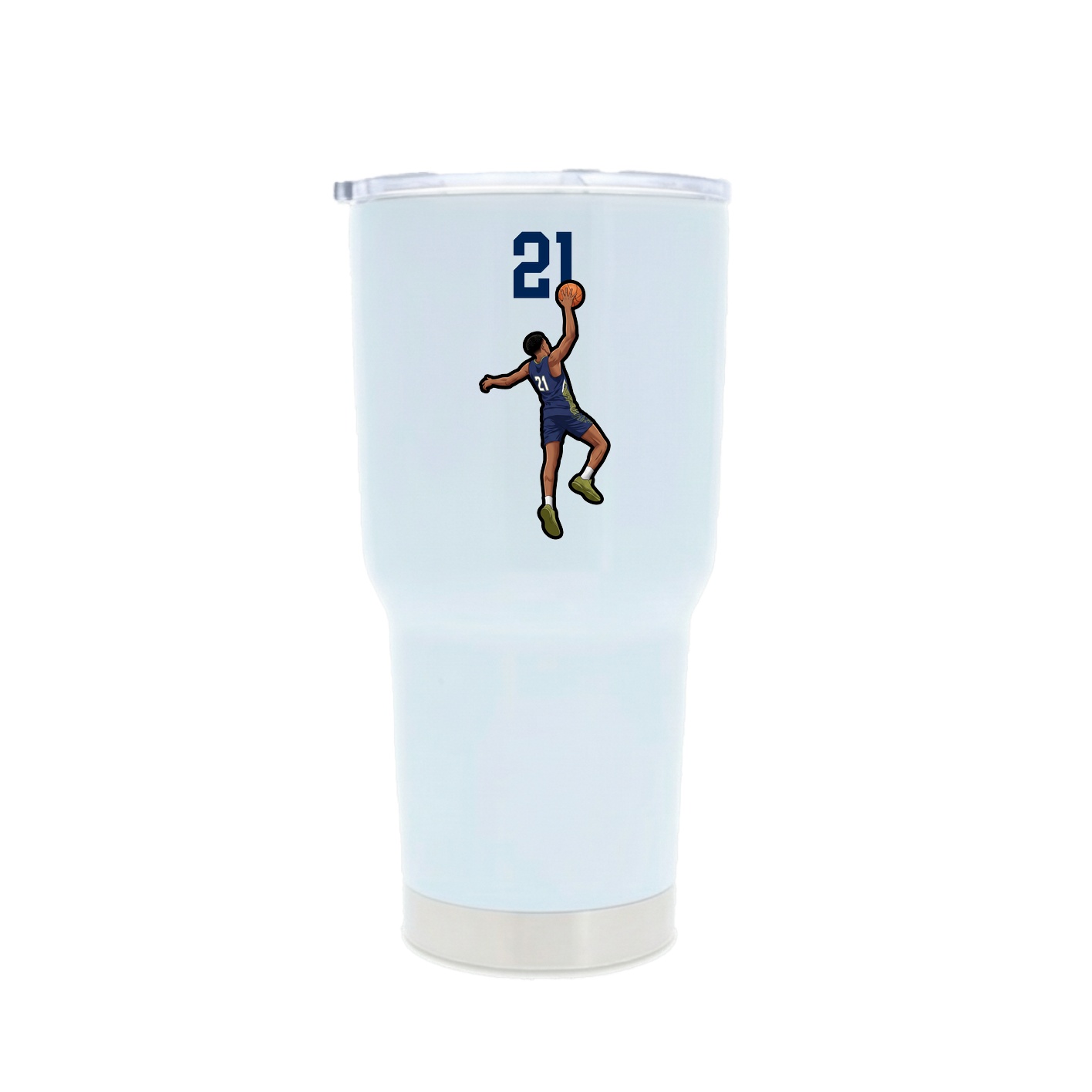 30oz Stainless Steel Tumbler — Number Top in White