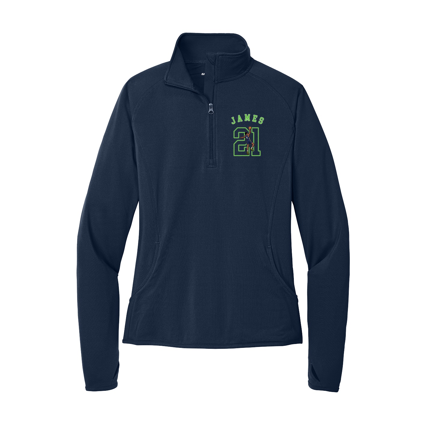 Women's Q-Zip Pullover — Shirsey Arch in Navy