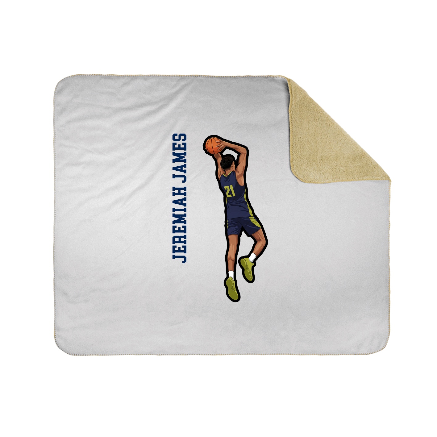 Throw Blanket — Name Vertical in White