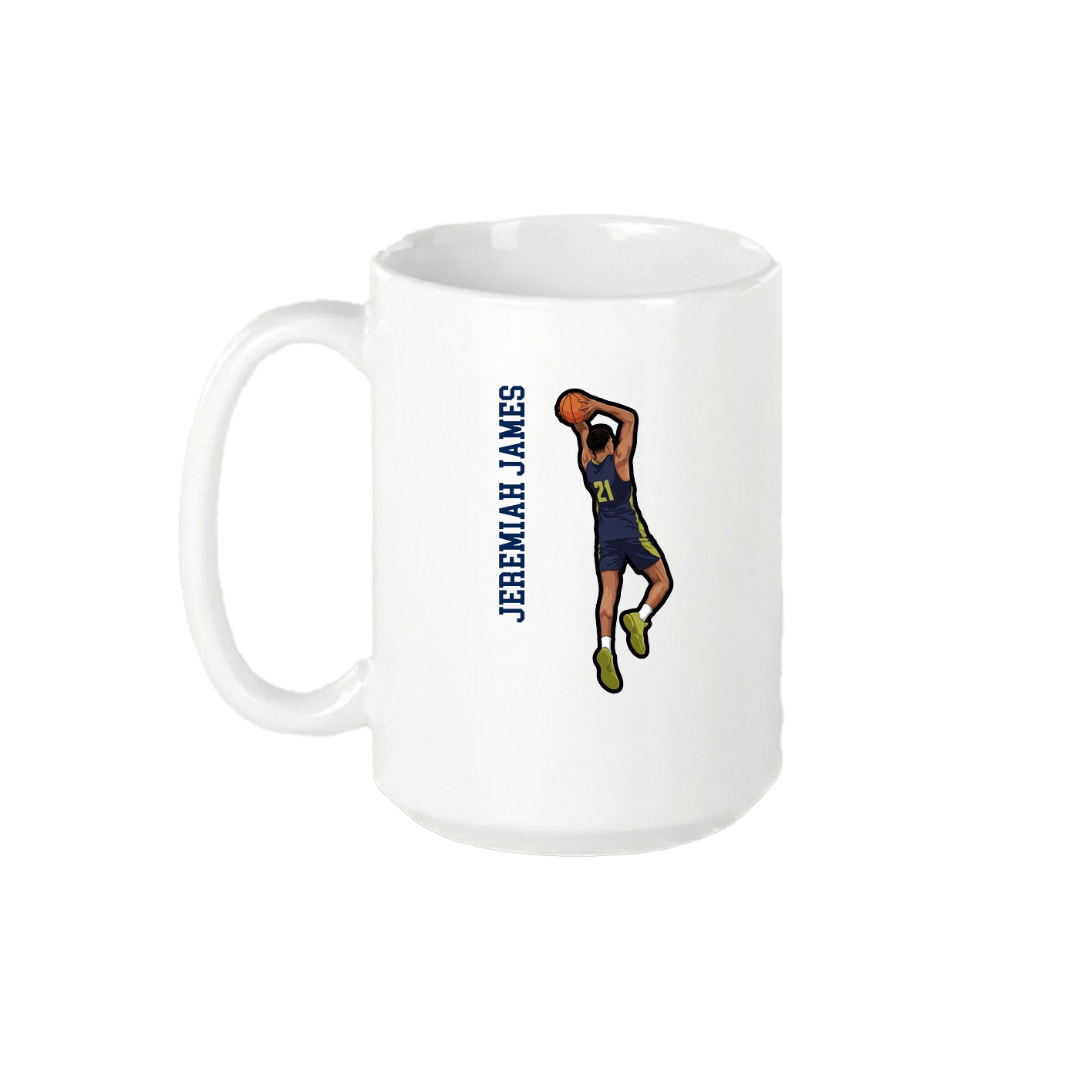 15oz Coffee Mug — Name Vertical in White
