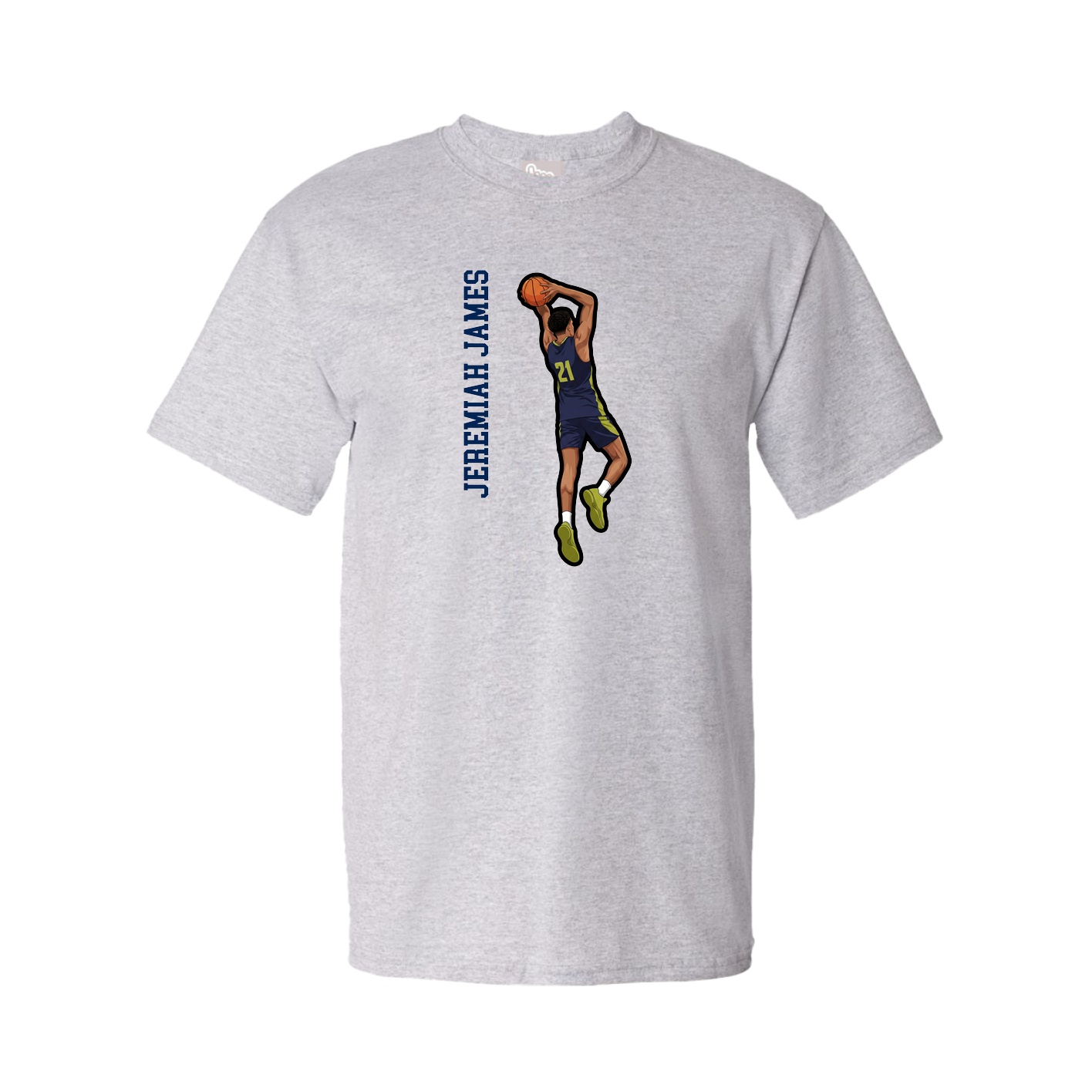 Youth Tee — Name Vertical in Grey