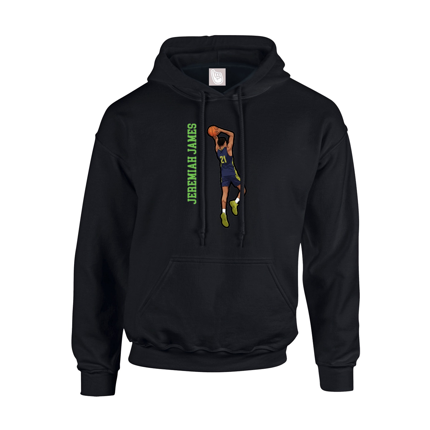 Hoodie — Name Vertical in Black