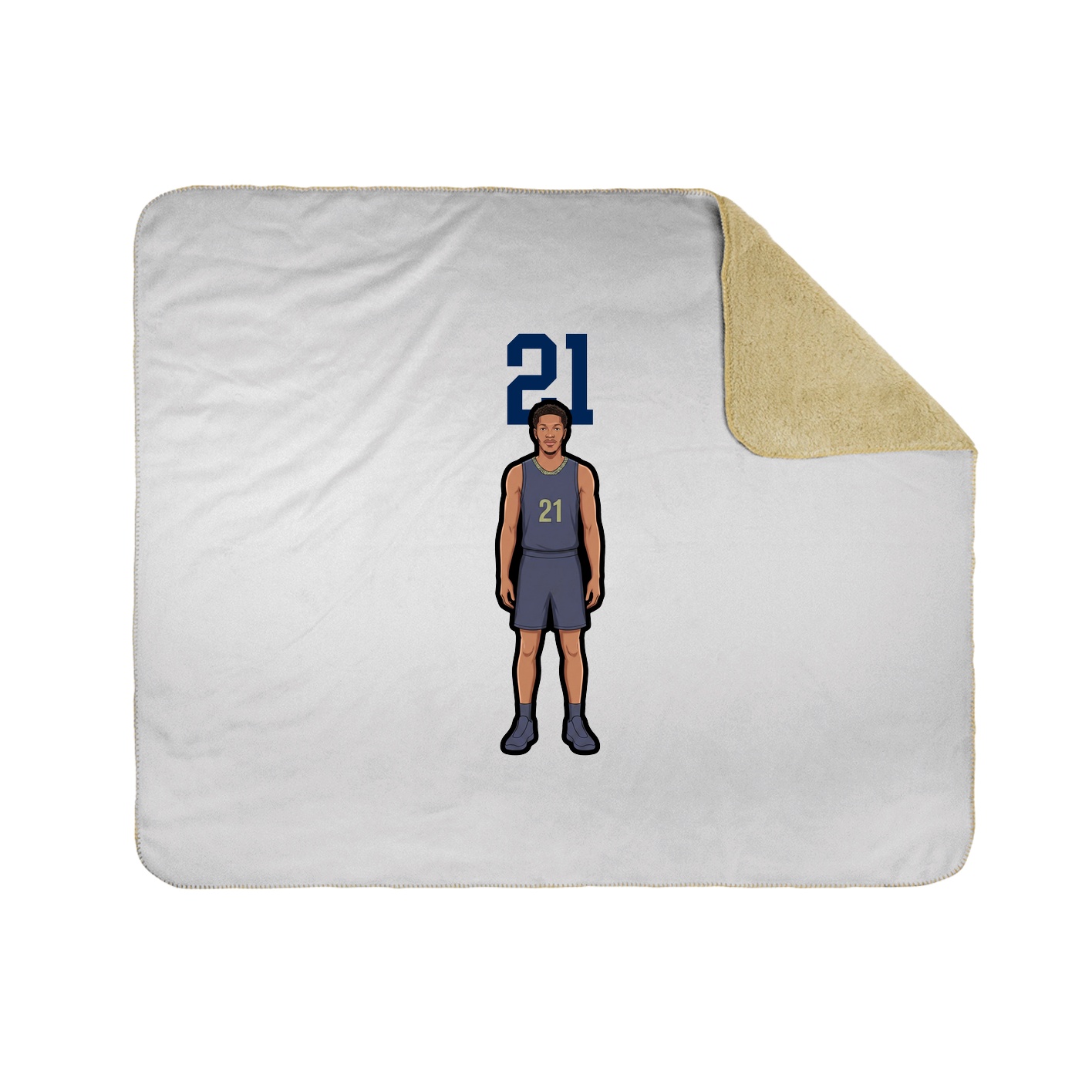 Throw Blanket — Number Top in White