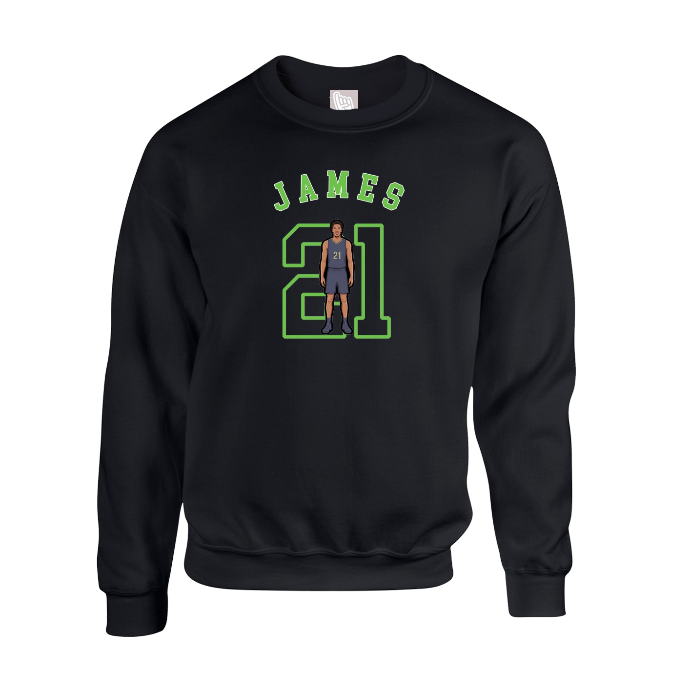 Fleece Crew — Shirsey Arch in Black