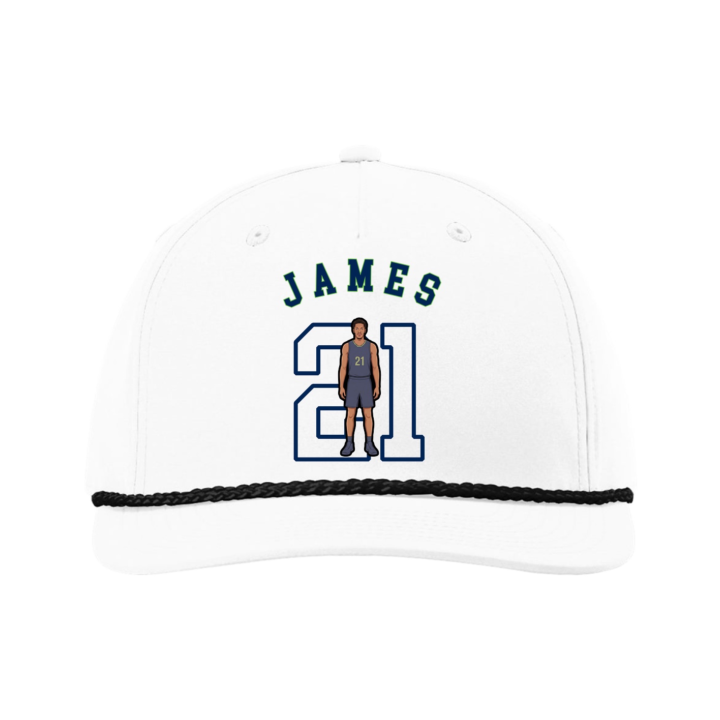 Five-Panel Classic Rope Cap — Shirsey Arch in White