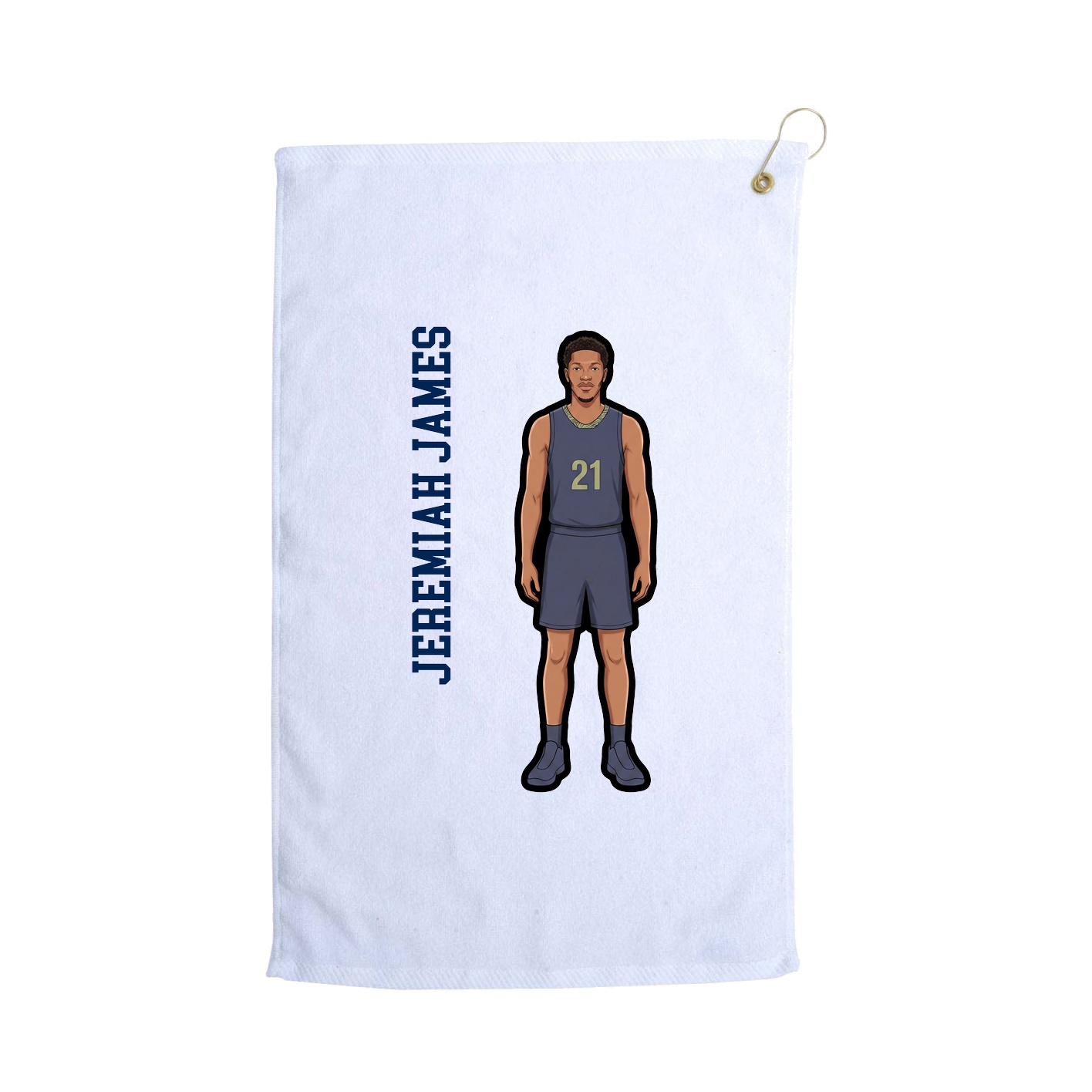 Golf Towel — Name Vertical in White