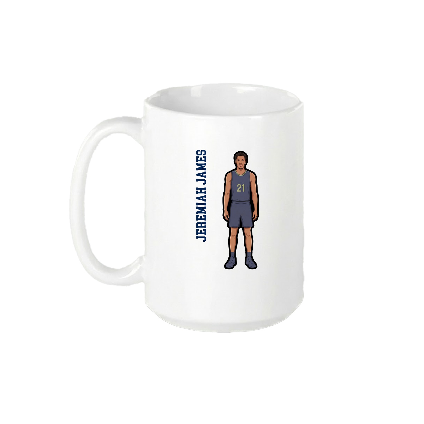 15oz Coffee Mug — Name Vertical in White