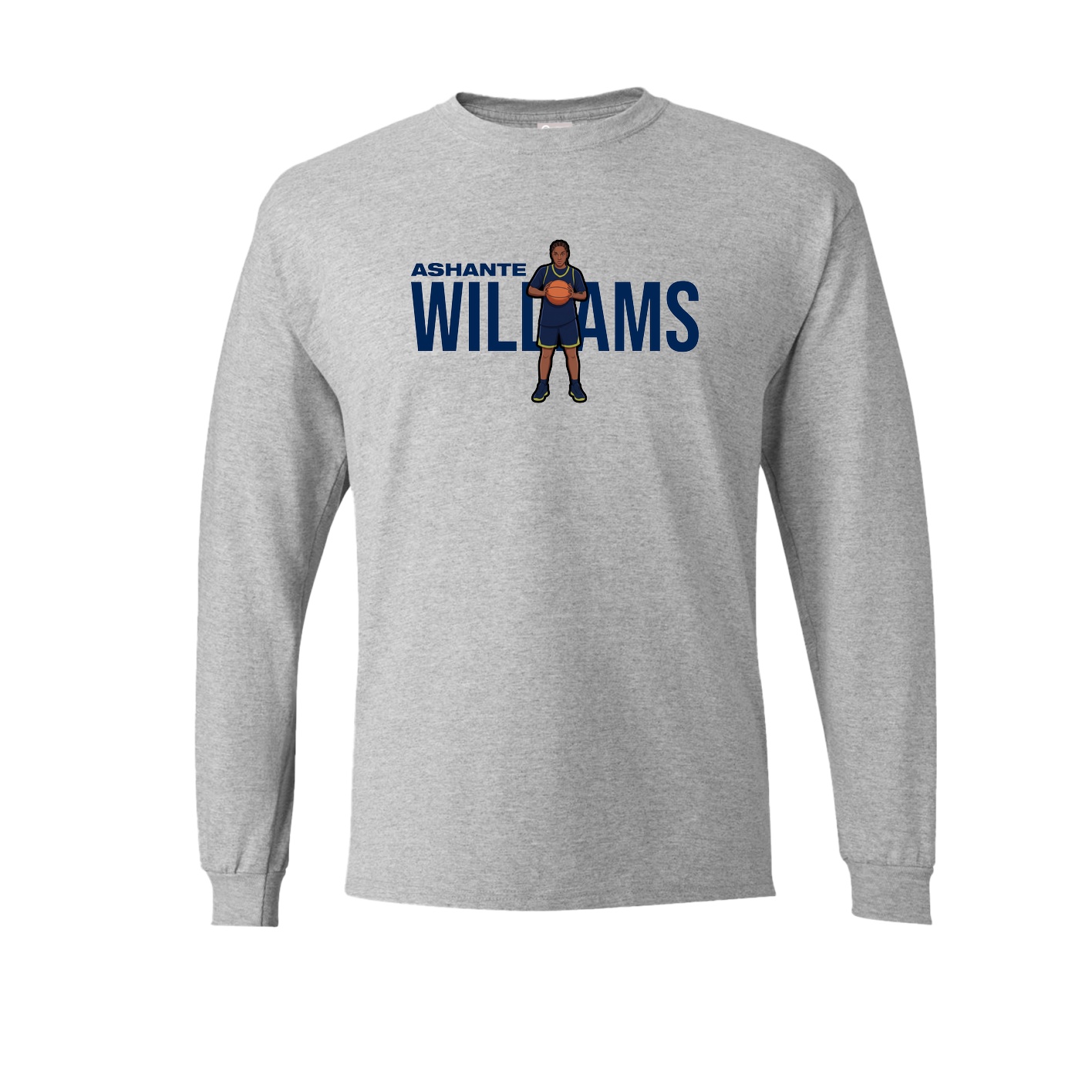 Long Sleeve Tee — Player Name in Grey