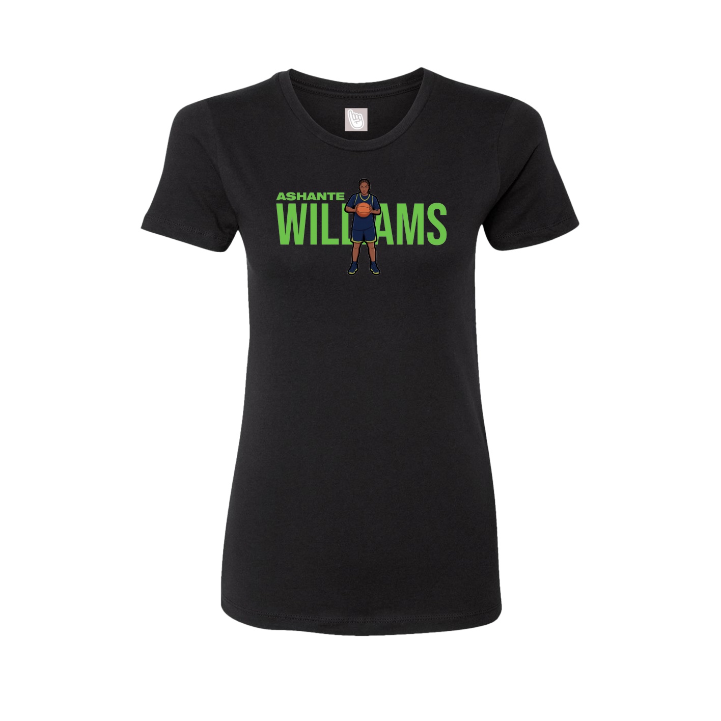 Fitted Women's Tee — Player Name in Black