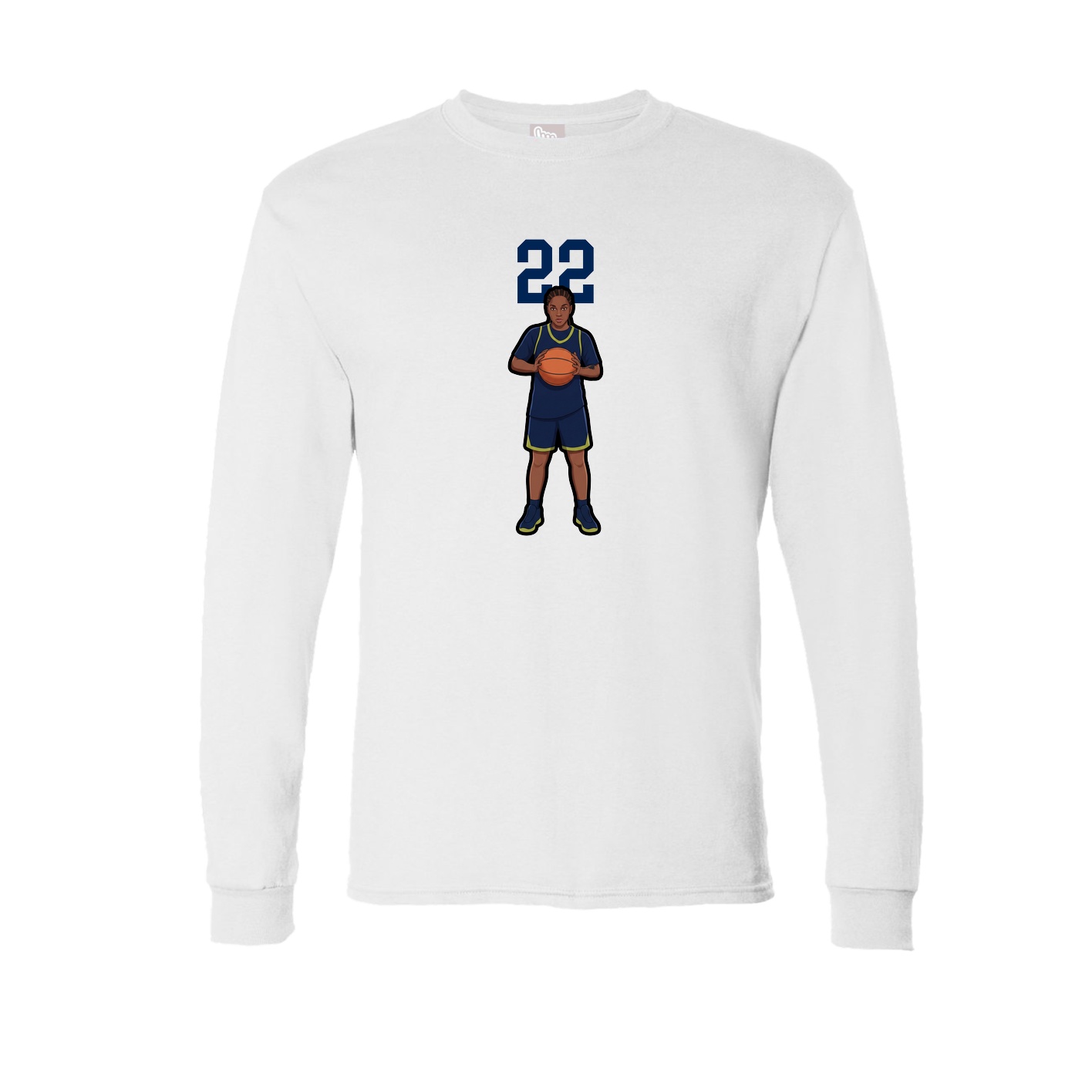 Long Sleeve Tee — Number Top in White