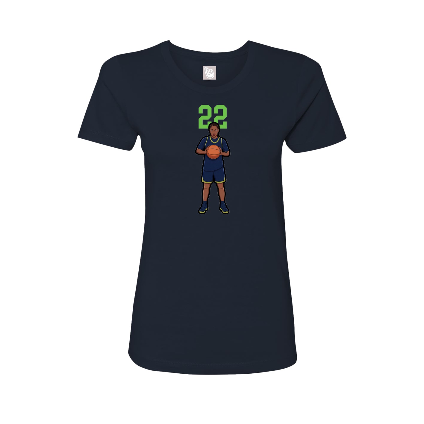 Fitted Women's Tee — Number Top in Navy